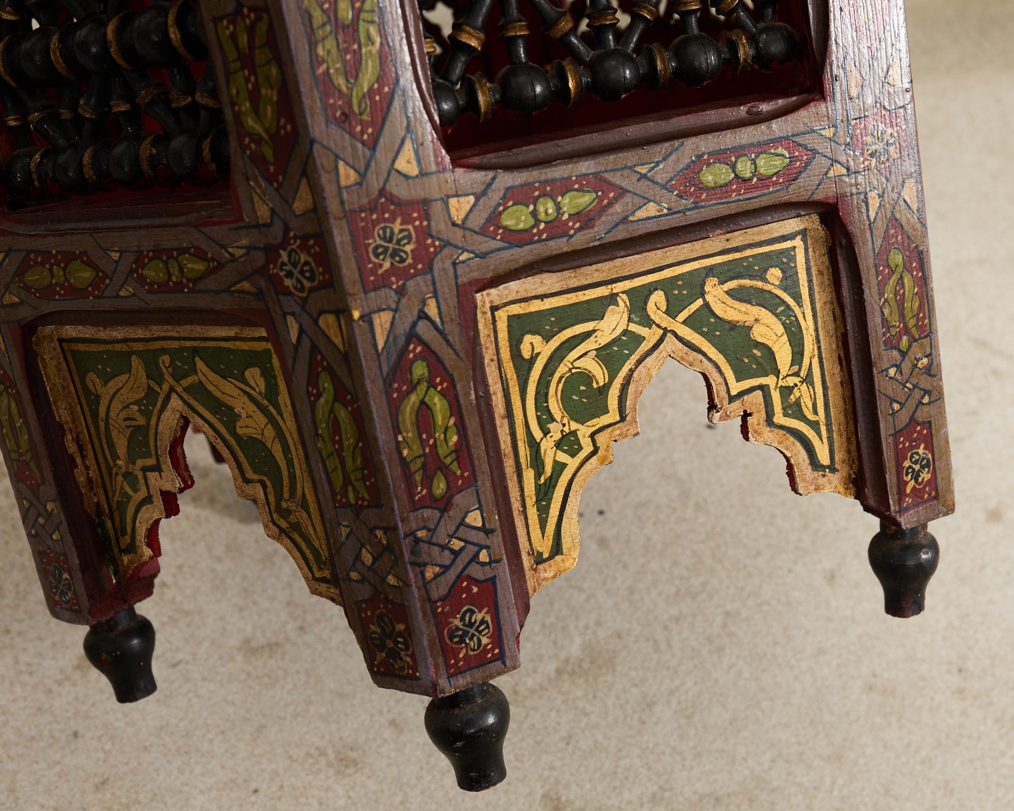 Pair of Moorish Middle Eastern Hexagonal Polychrome Drink Tables 5