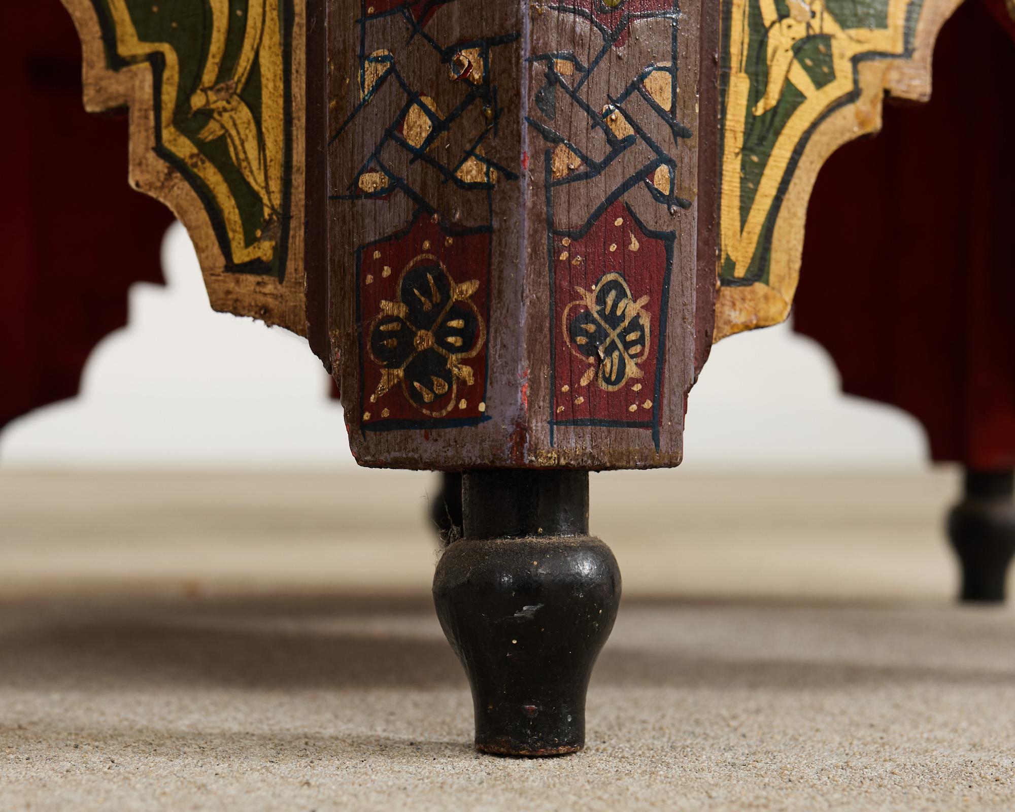 Pair of Moorish Middle Eastern Hexagonal Polychrome Drink Tables 8