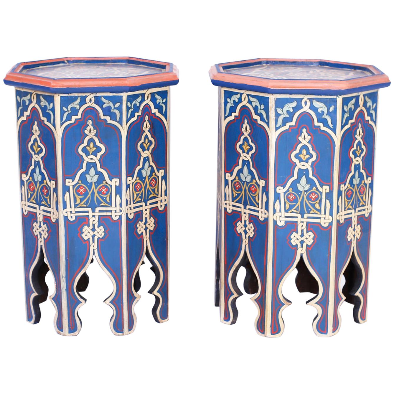 Pair of Moorish Painted Stands
