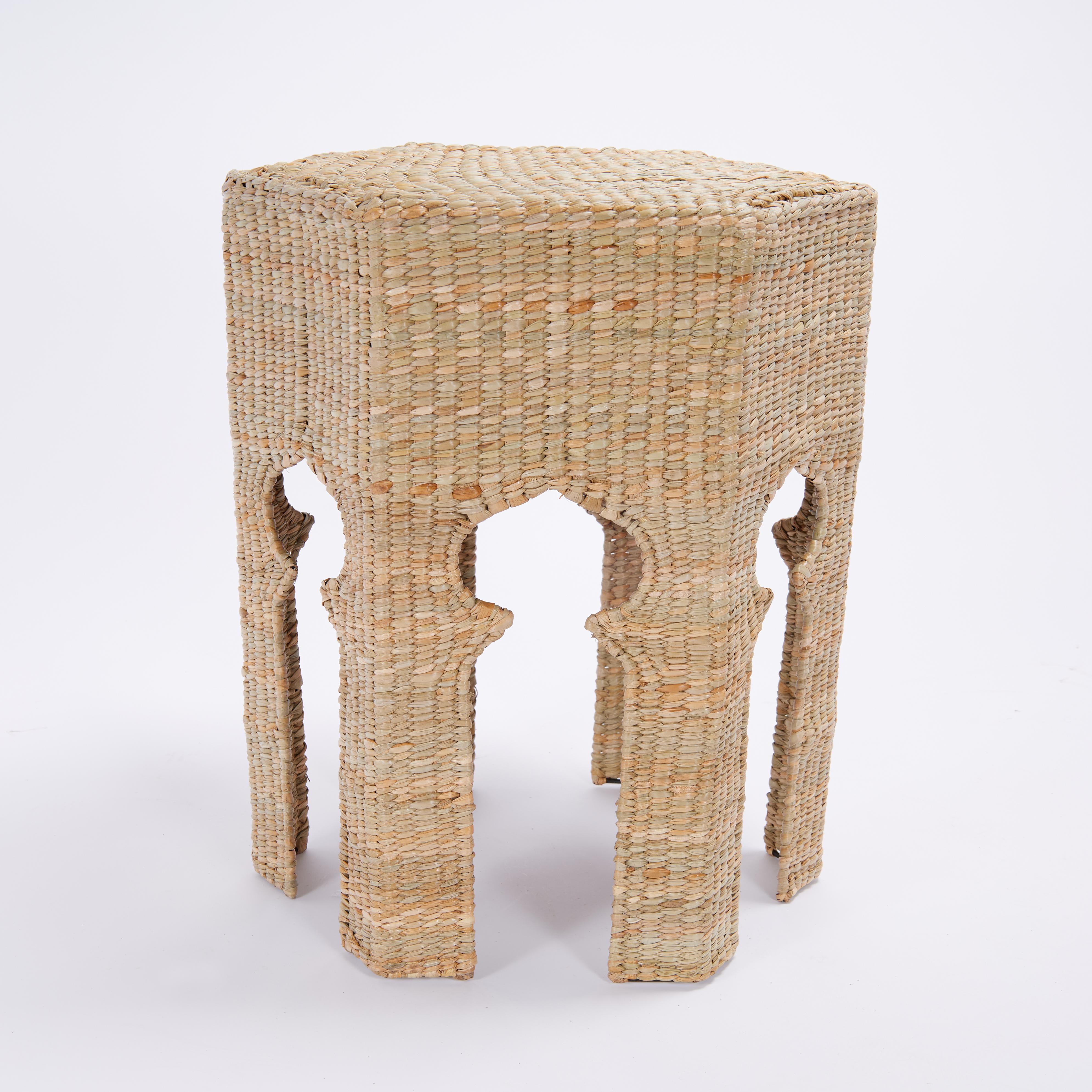 Hand-Woven Pair of Moorish Style Woven Reed Stands or Tables from the F S Flores Collection For Sale