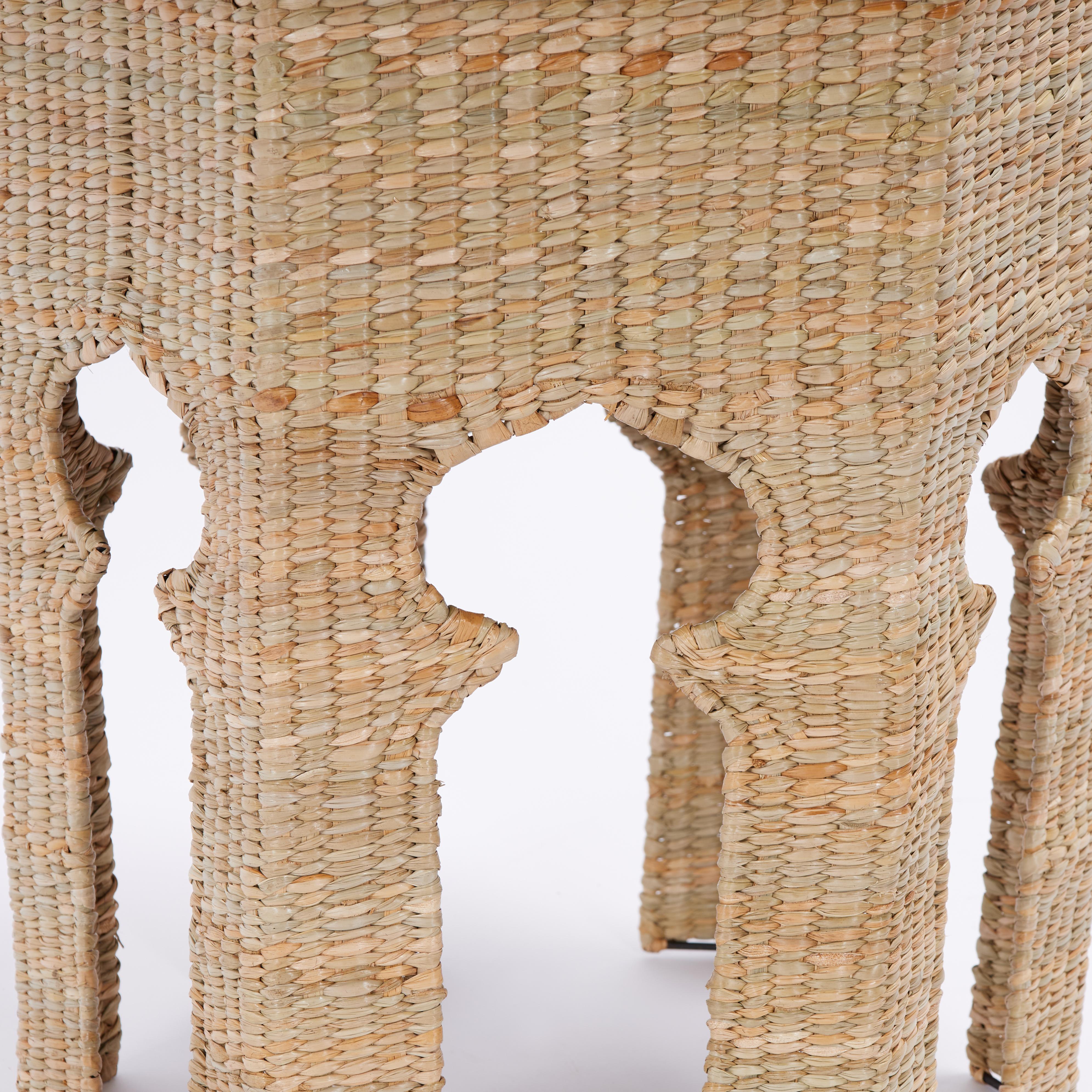 Pair of Moorish Style Woven Reed Stands or Tables from the F S Flores Collection For Sale 1