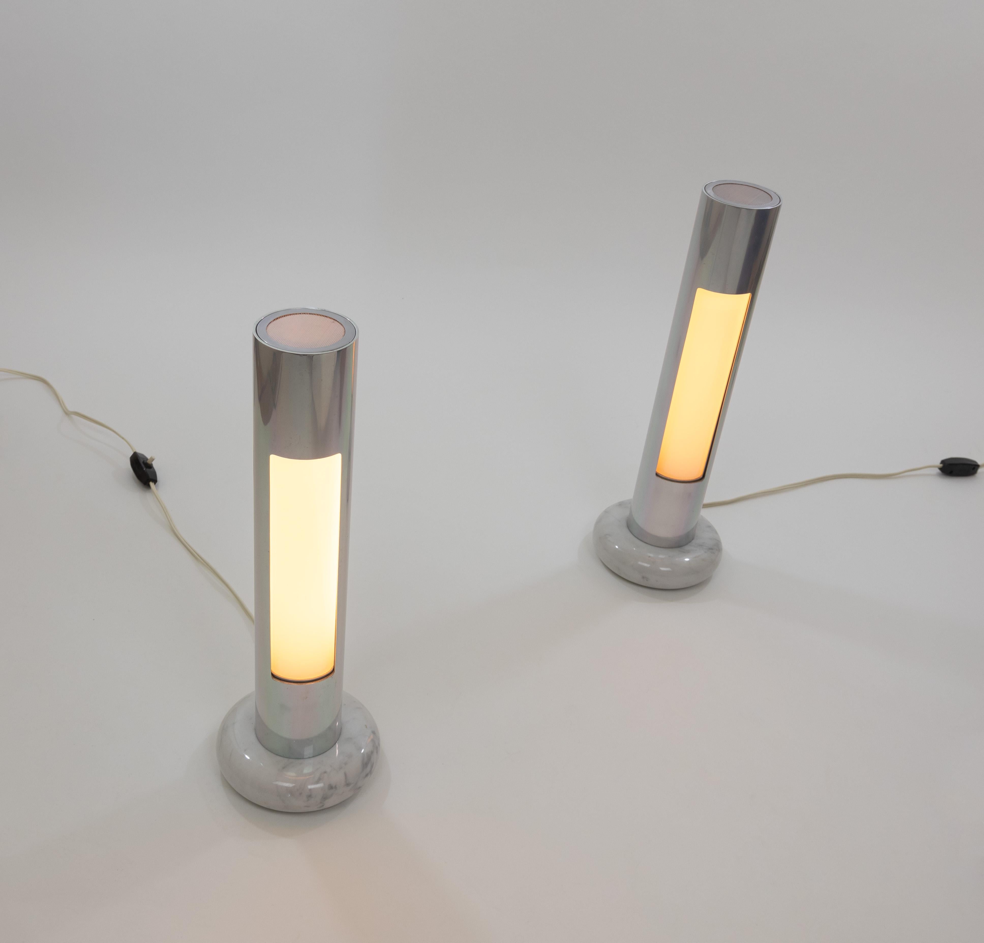 Mid-Century Modern Pair of Morgana table lamps by Enrico Panzeri for Nucleo Sormani, 1970s For Sale