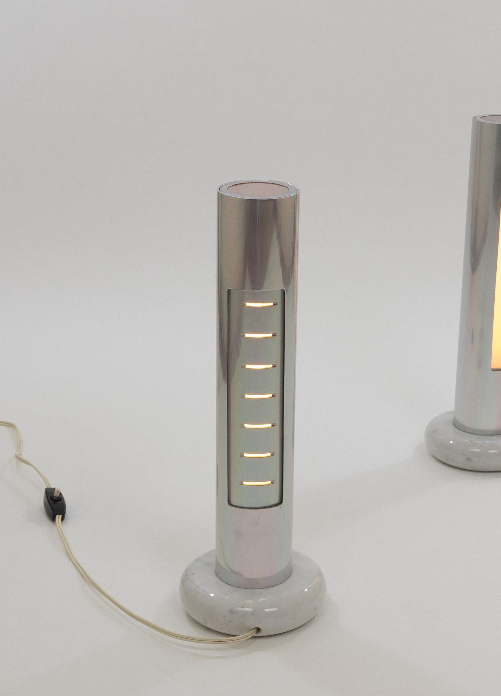 Italian Pair of Morgana table lamps by Enrico Panzeri for Nucleo Sormani, 1970s For Sale