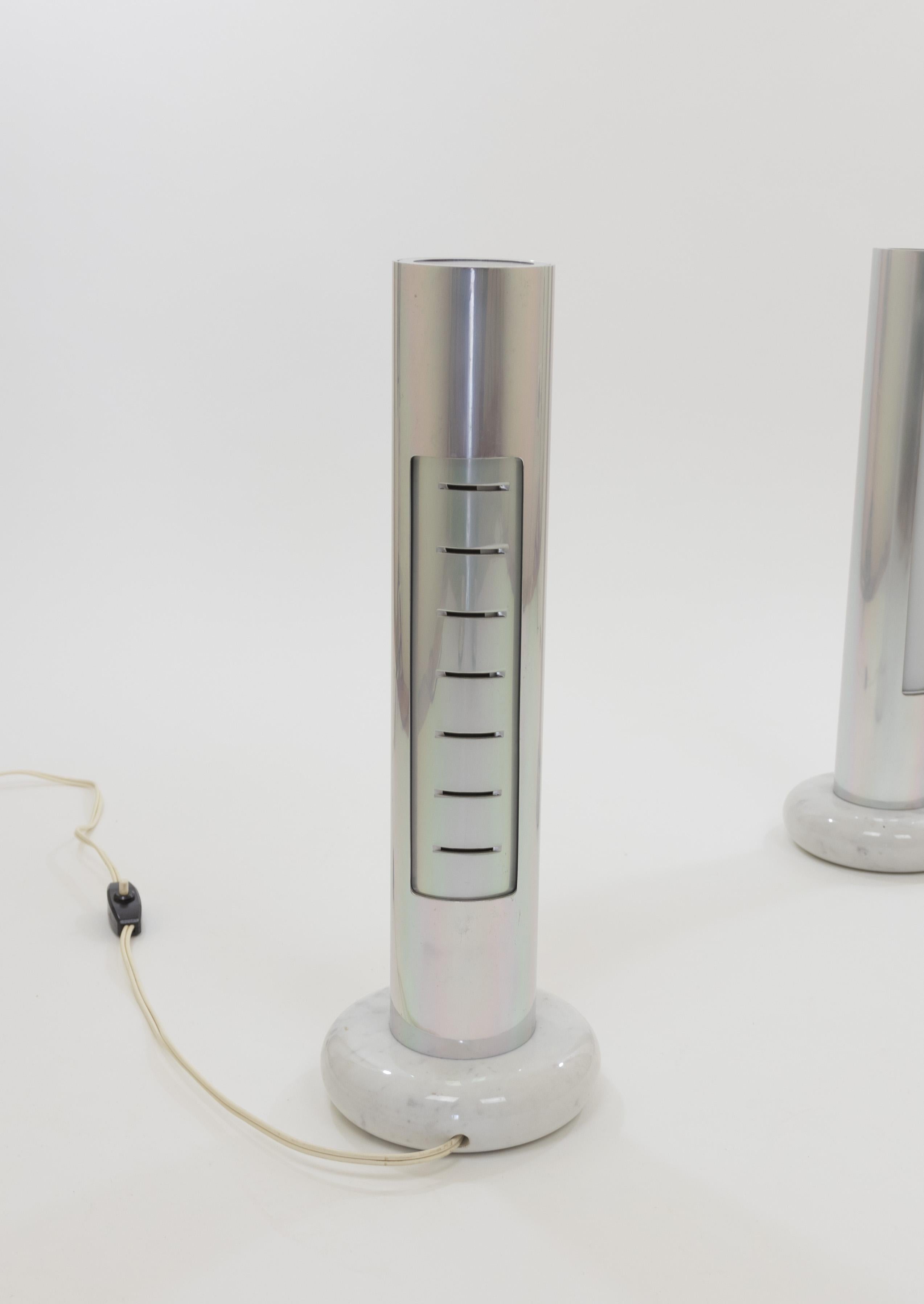 Pair of Morgana table lamps by Enrico Panzeri for Nucleo Sormani, 1970s For Sale 1
