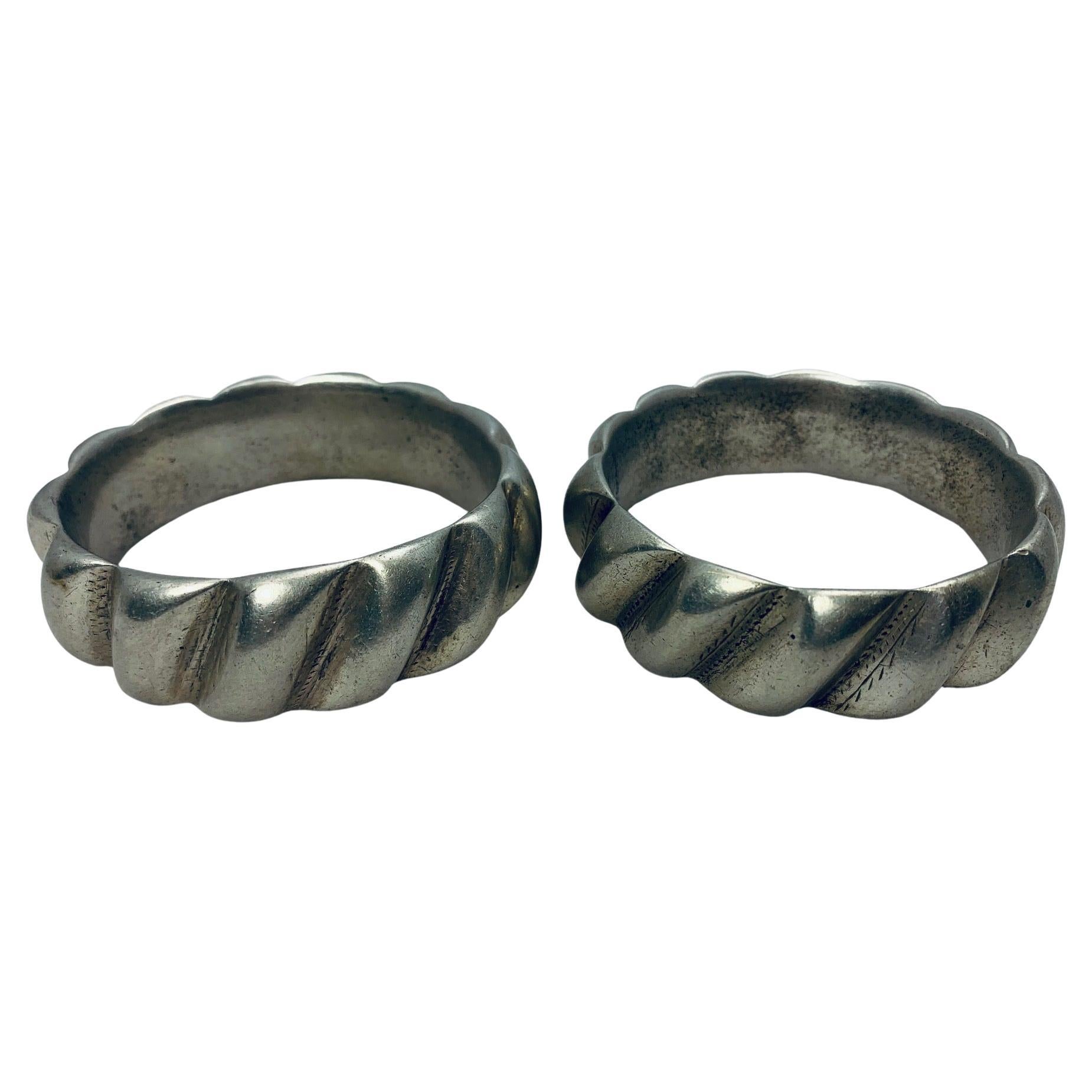Pair of Moroccan Berber Silver Bracelets