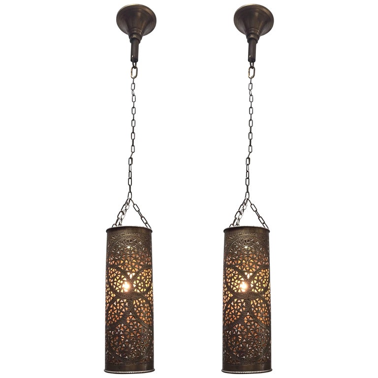 Pair of Moroccan Brass Pendants Lights with Moorish Filigree Designs at  1stDibs | moorish pendant light, moorish designs, moroccan pendants