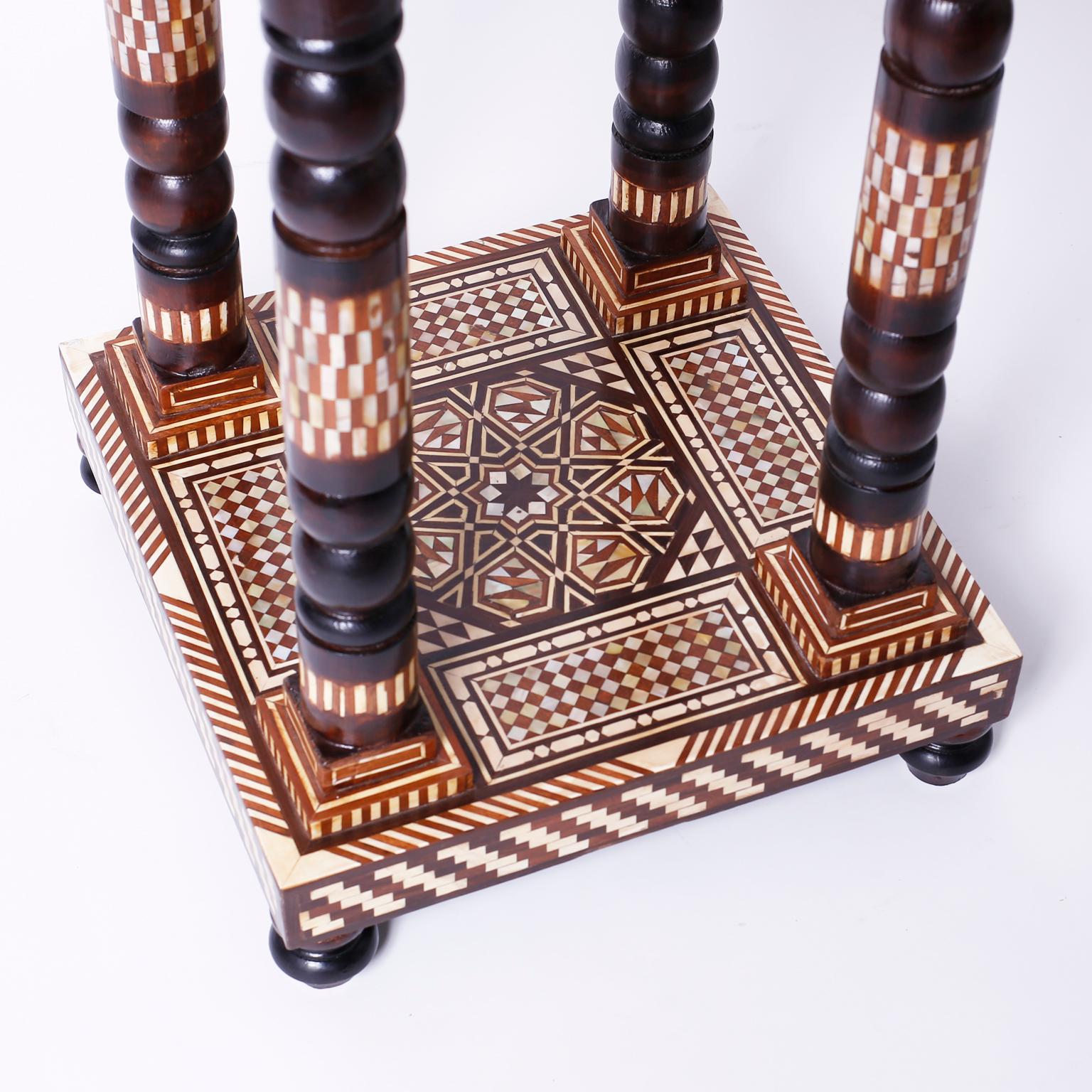 Bone Pair of Moroccan End Tables or Stands