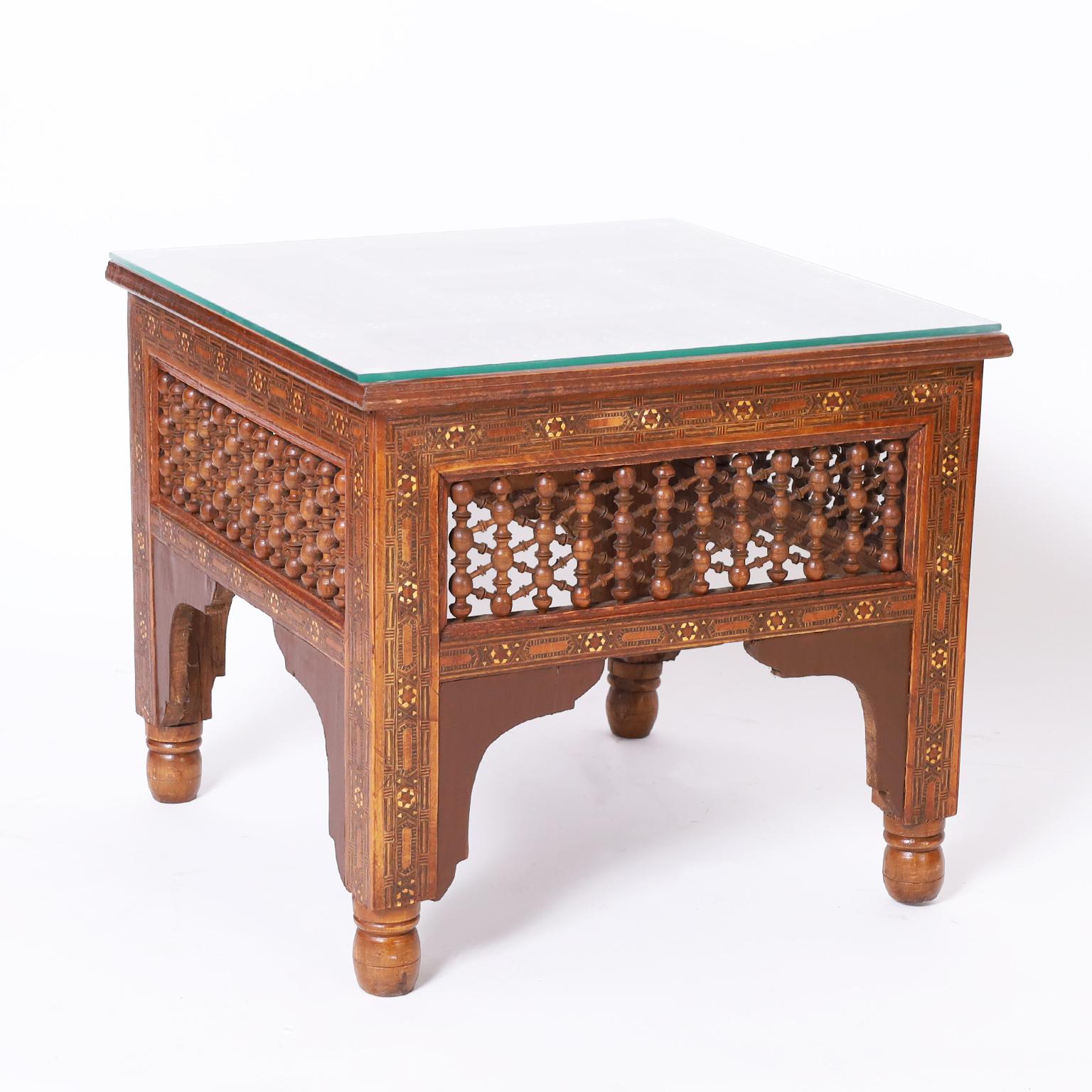 Moorish Pair of Moroccan Inlaid Stands or Tables
