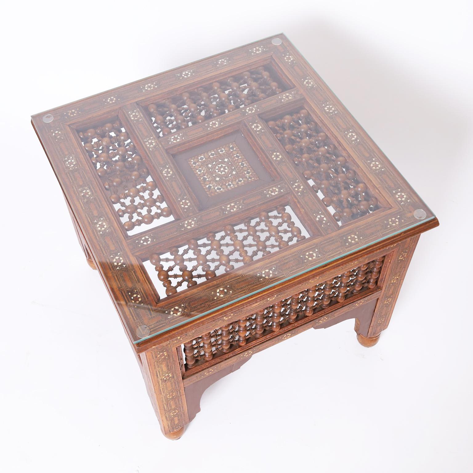 Inlay Pair of Moroccan Inlaid Stands or Tables