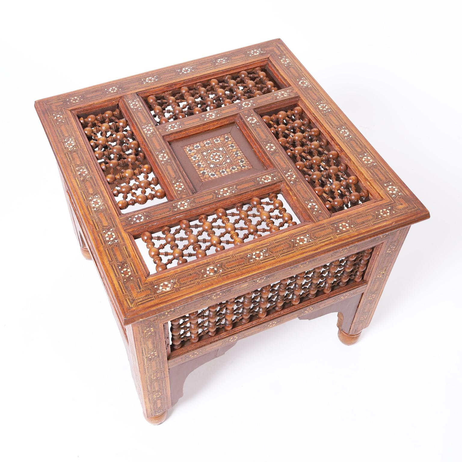 20th Century Pair of Moroccan Inlaid Stands or Tables