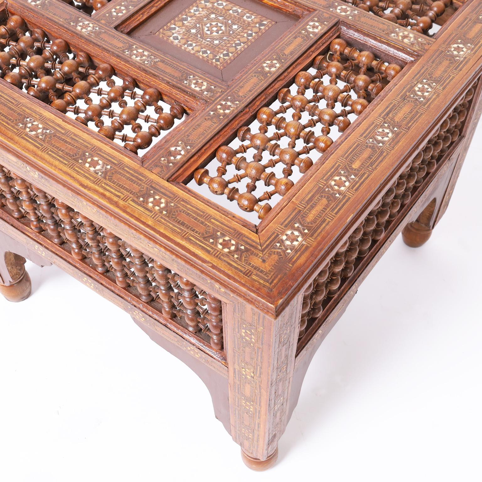 Pair of Moroccan Inlaid Stands or Tables 1