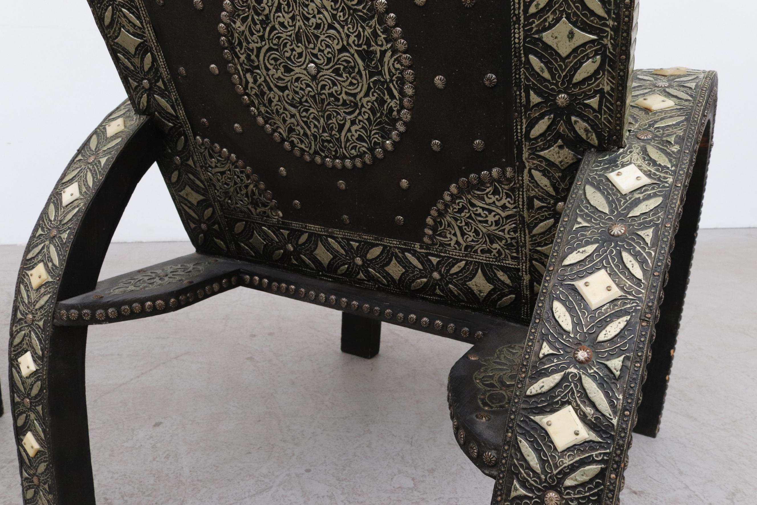 Pair of Moroccan Inlay Lounge Chairs 6