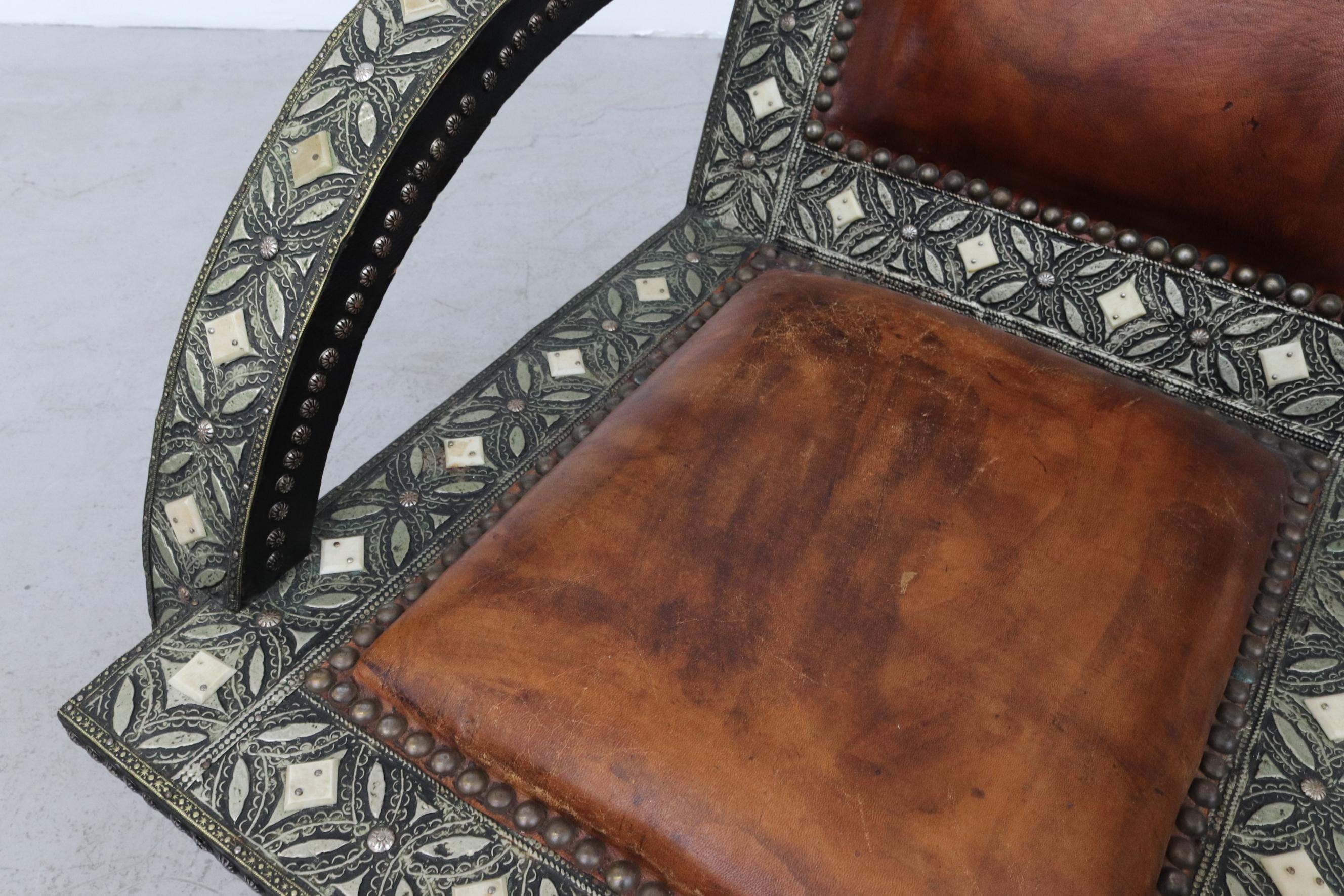 Pair of Moroccan Inlay Lounge Chairs 10