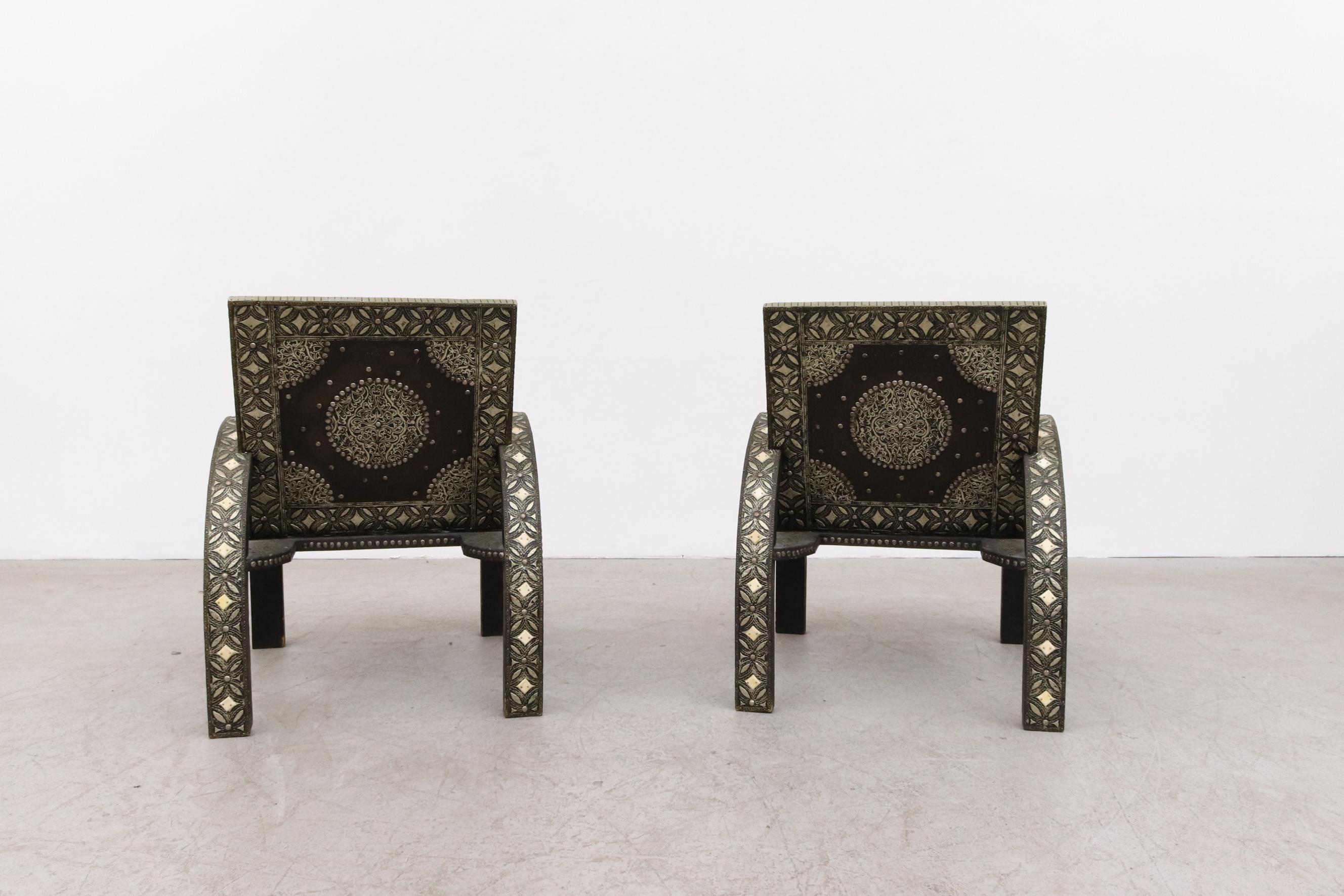 Pair of Moroccan Inlay Lounge Chairs 2