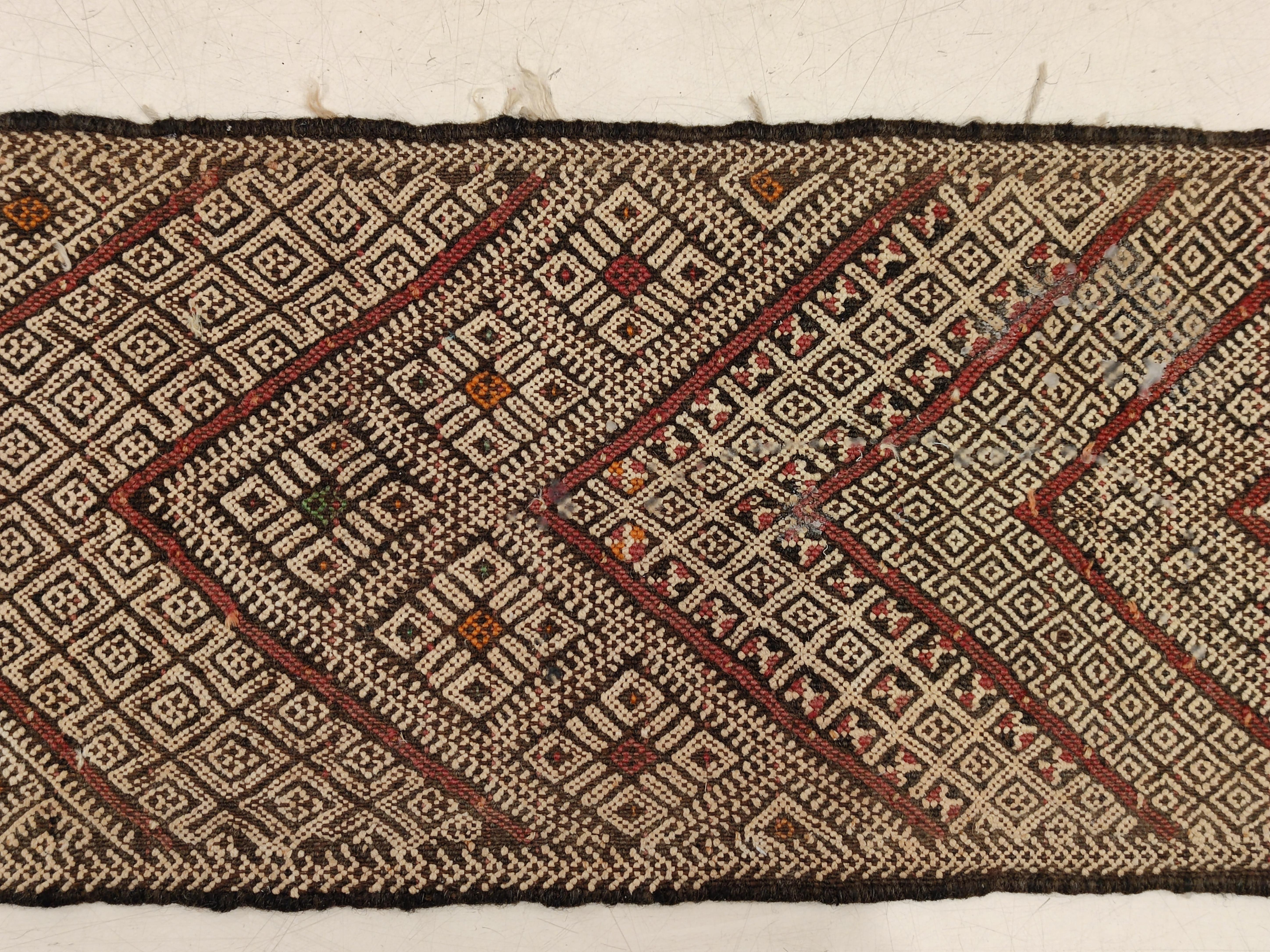 Wool Pair of Moroccan Middle Atlas Berber Tent Bands, circa 1950 For Sale