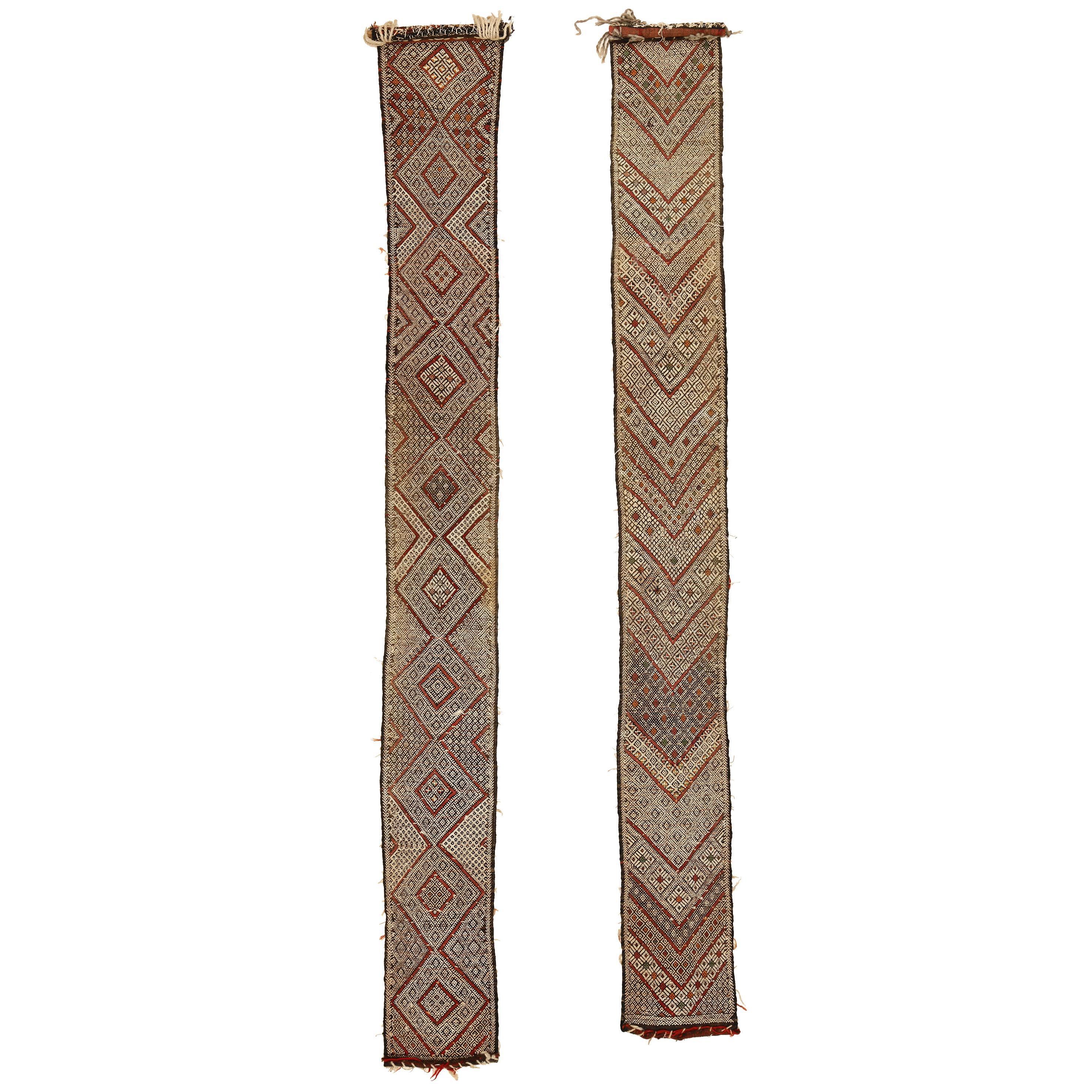 Pair of Moroccan Middle Atlas Berber Tent Bands, circa 1950 For Sale