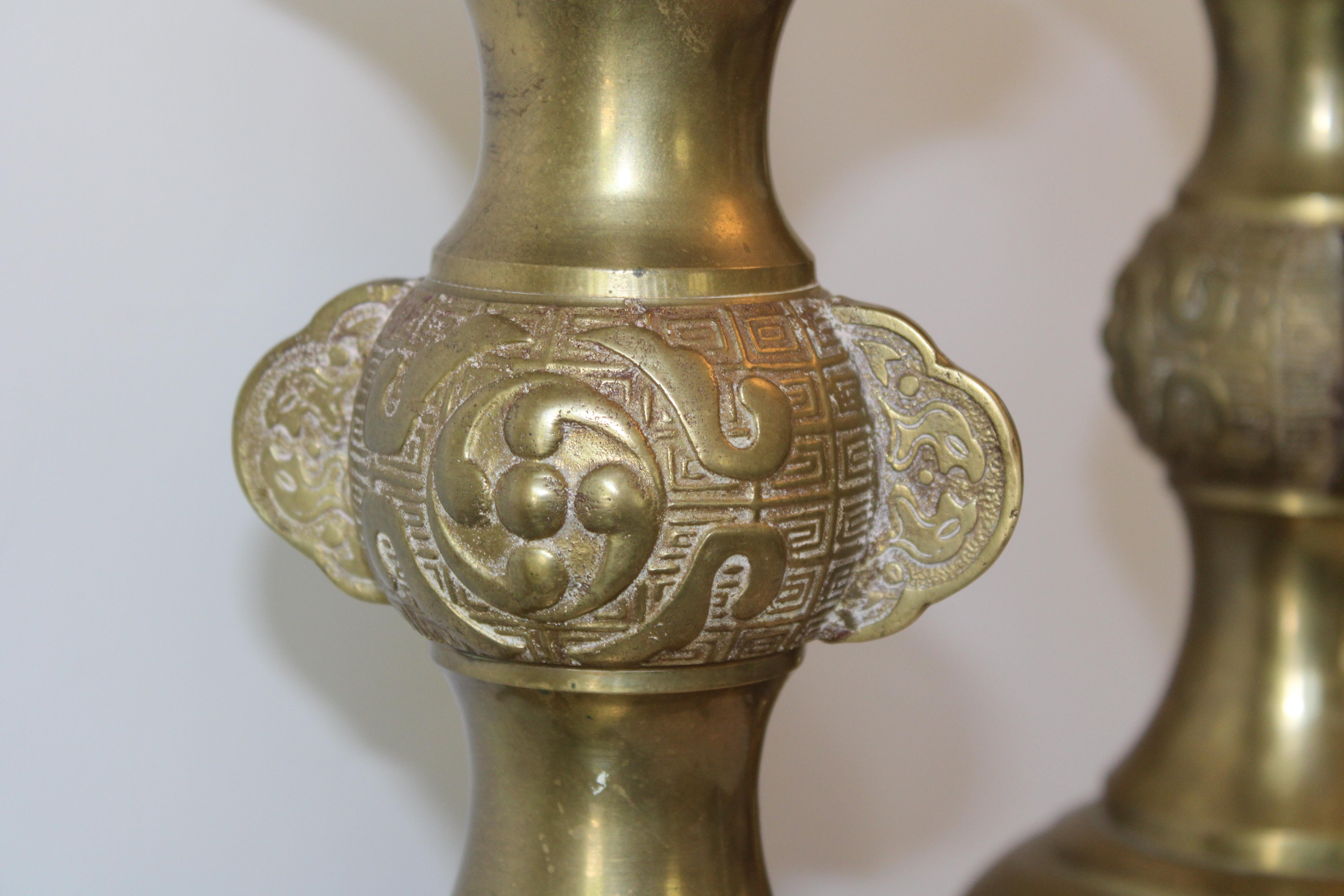 Pair of Moroccan Moorish Brass Lamps 2