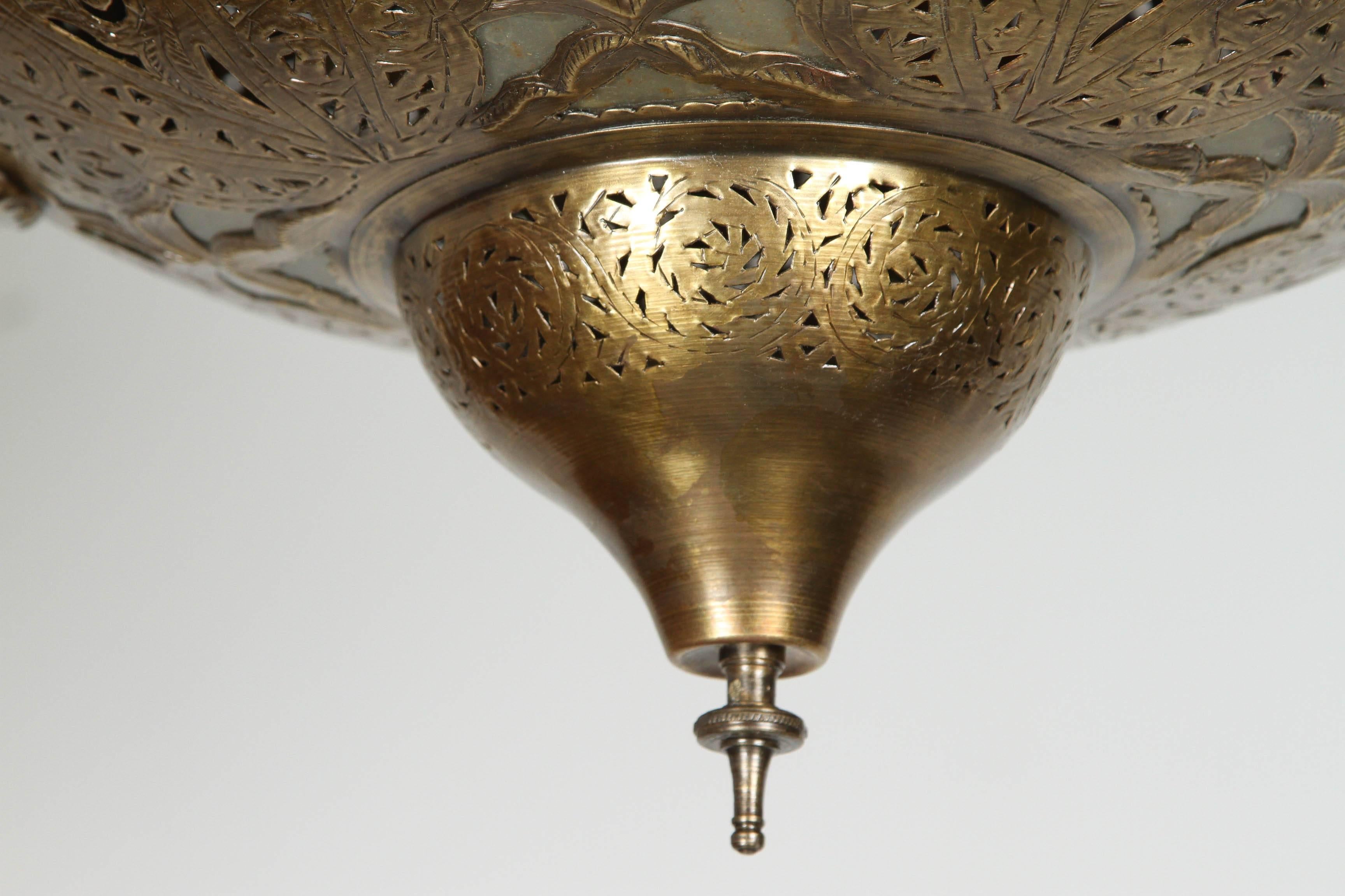 Pair of Moroccan Moorish Brass Light Pendants in Alberto Pinto Style 3