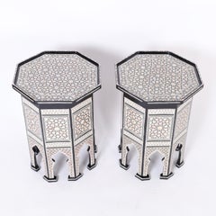 Pair of Moroccan Mother of Pearl Stands