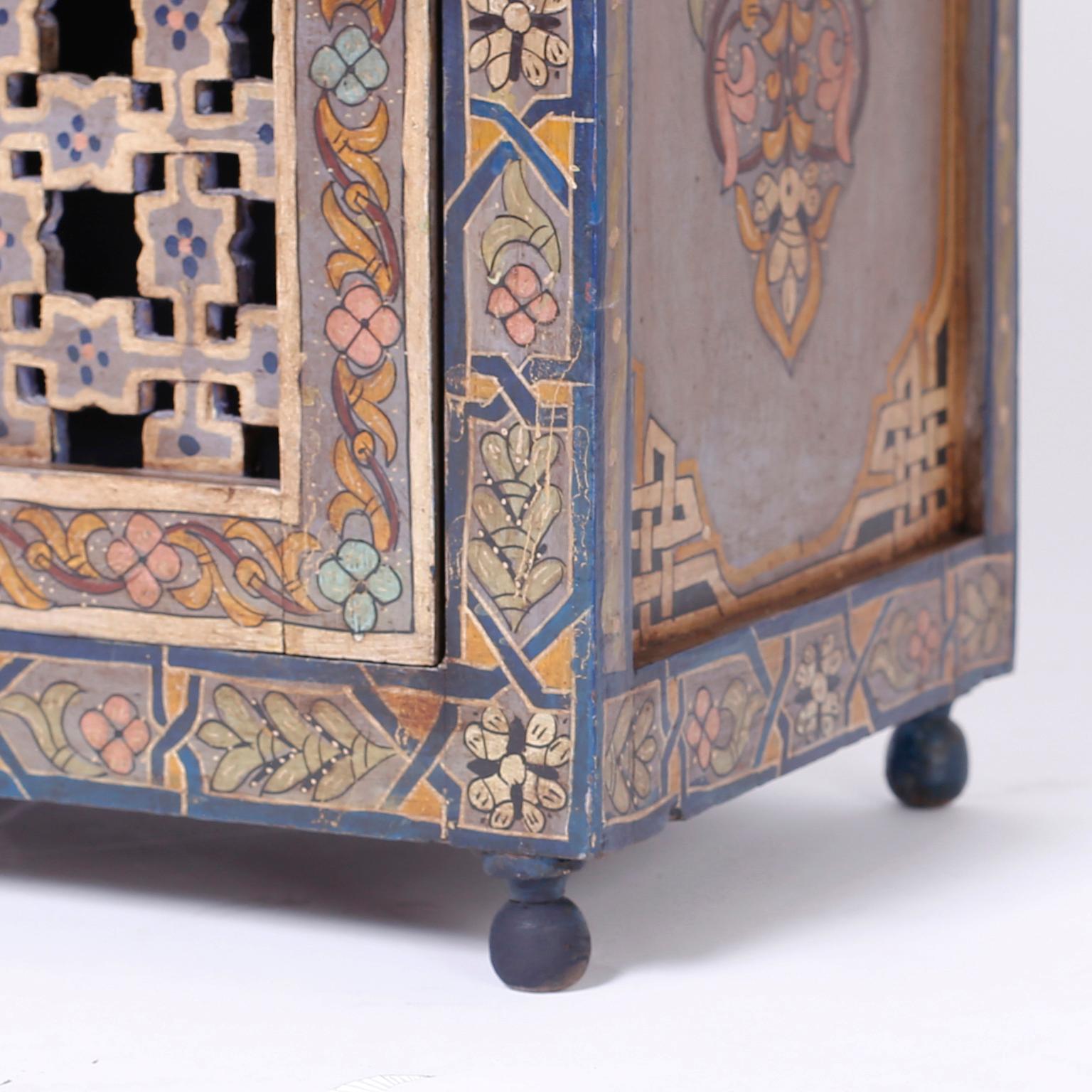 Pair of Moroccan Painted Cabinets 2