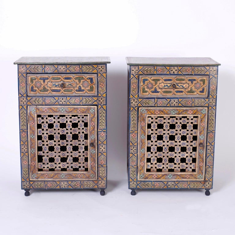 Pair of Moroccan Painted at 1stDibs