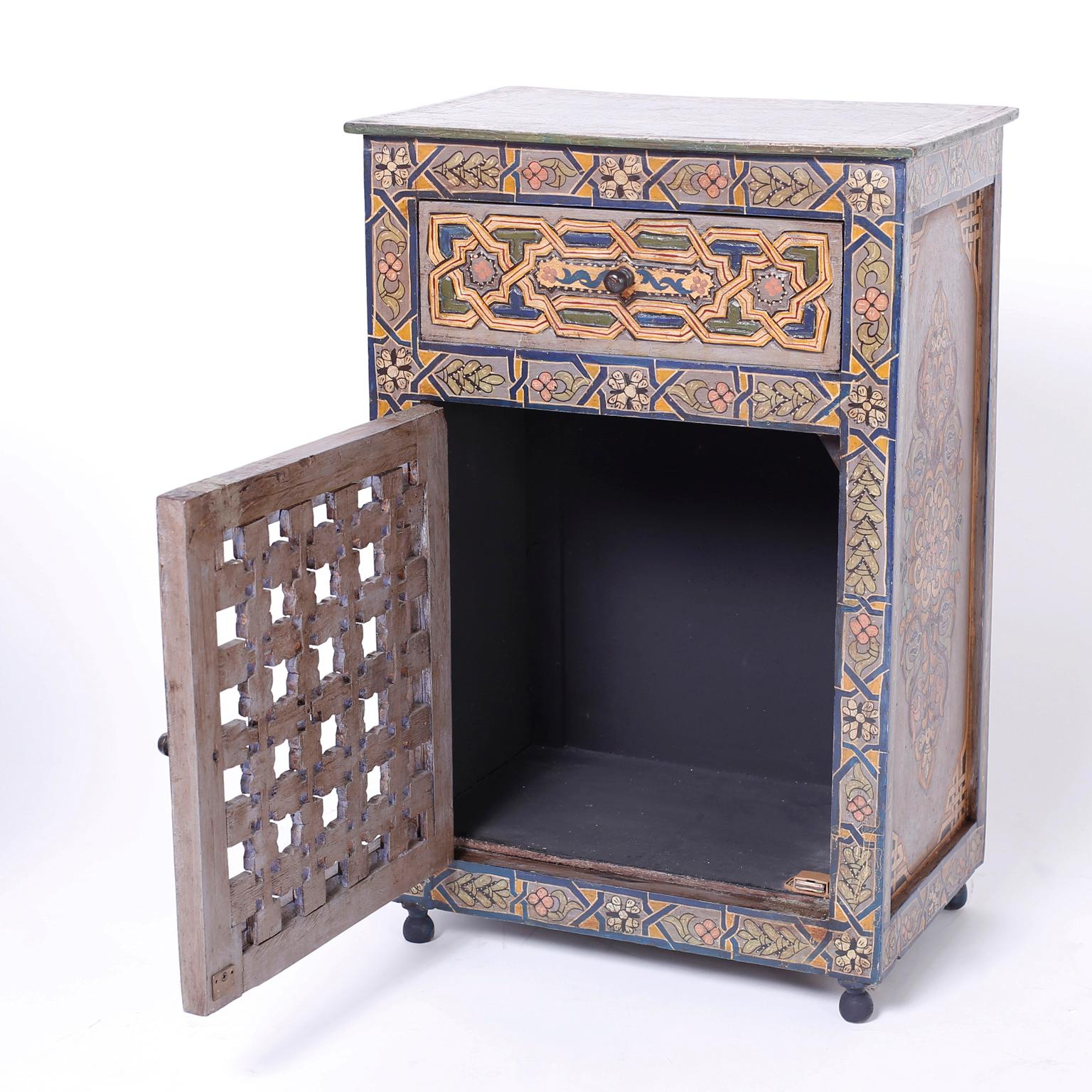 Pair of Moroccan Painted Cabinets 1