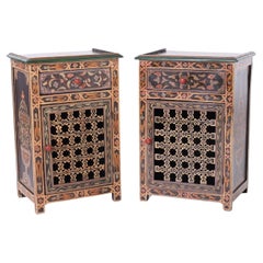 Pair of Moroccan Painted Stands or Cabinets