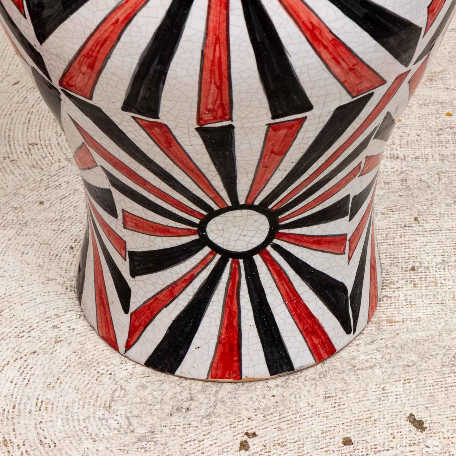 Pair of Moroccan Red Jars with Lids For Sale 3