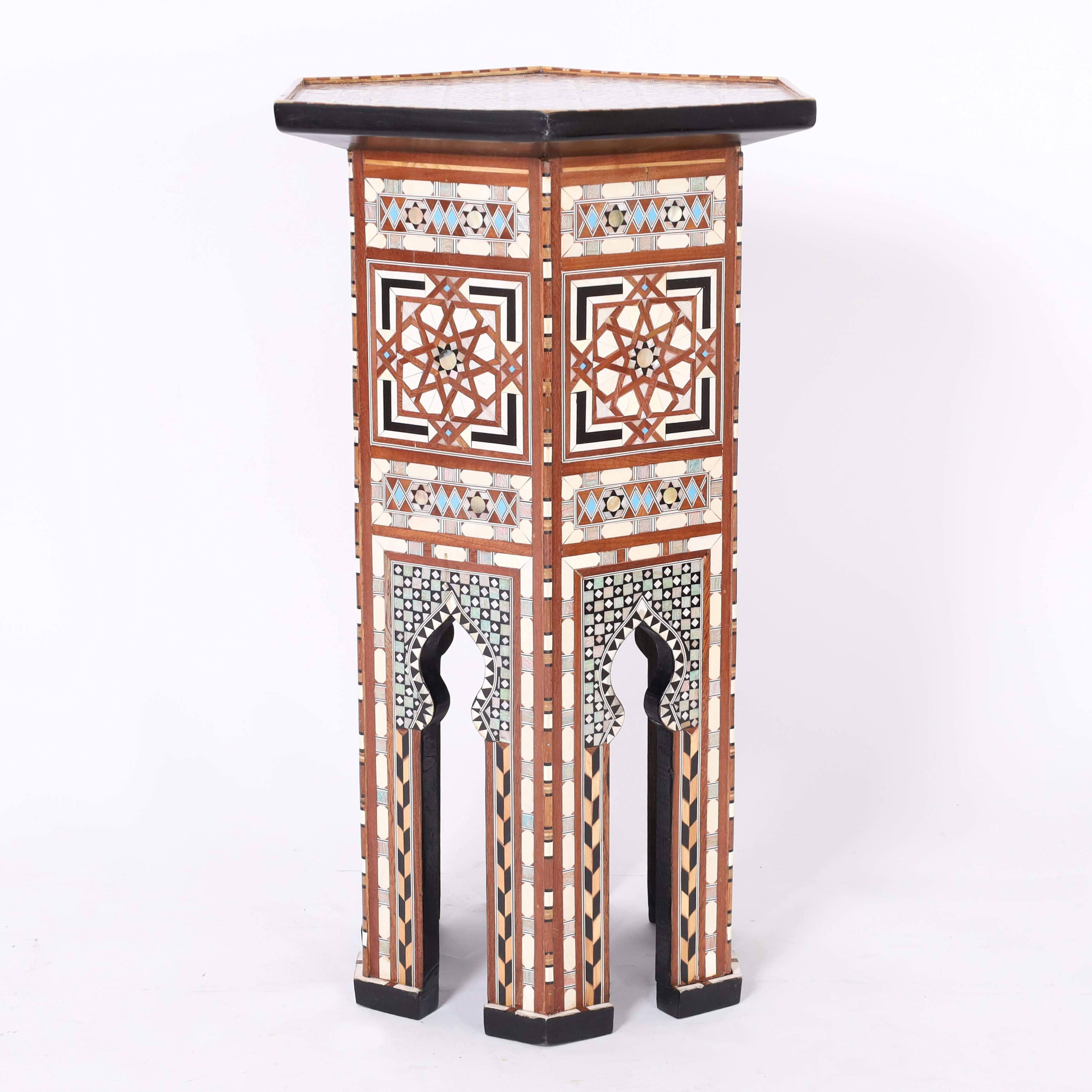 Inlay  Pair of Moroccan Stands or Tables For Sale