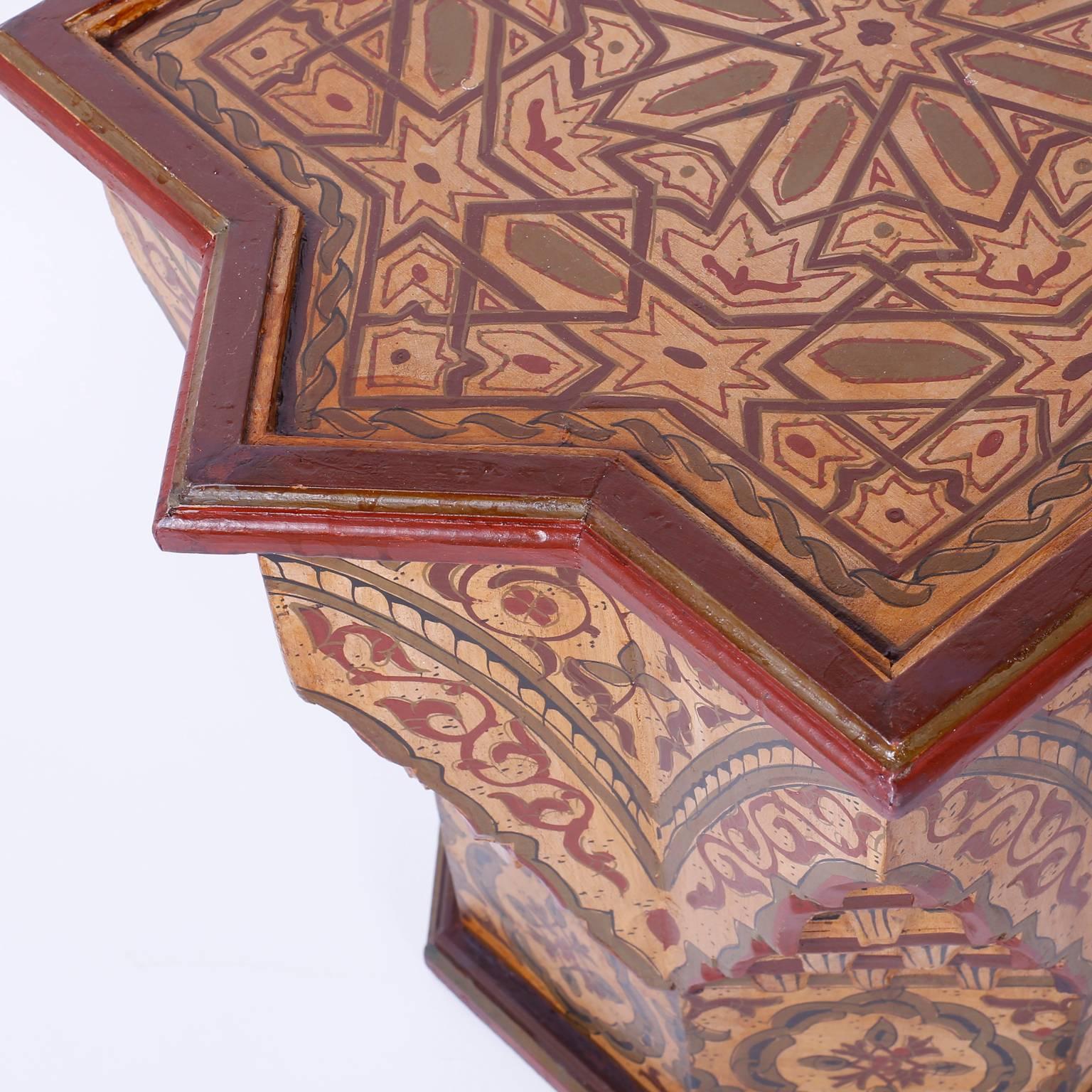 Pair of Moroccan Star End Tables In Excellent Condition In Palm Beach, FL