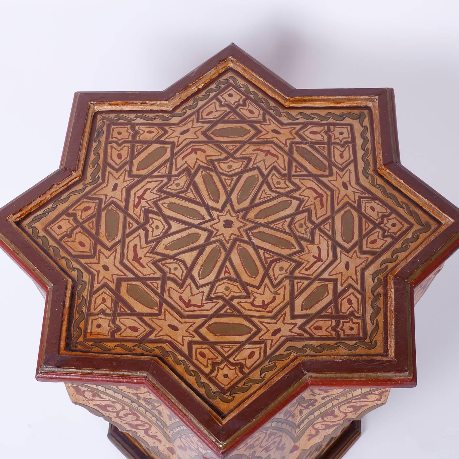 20th Century Pair of Moroccan Star End Tables