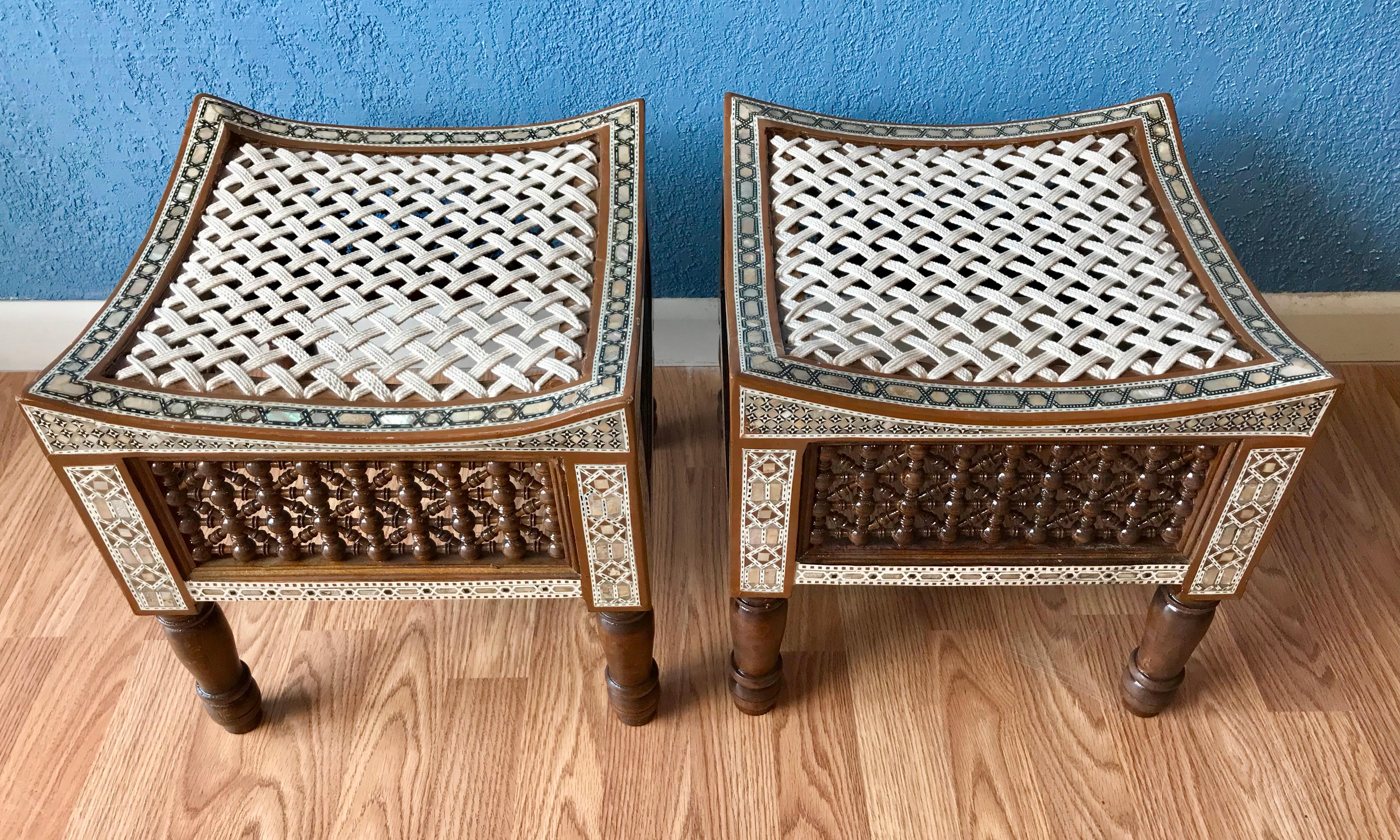 20th Century Pair of Moroccan Stools