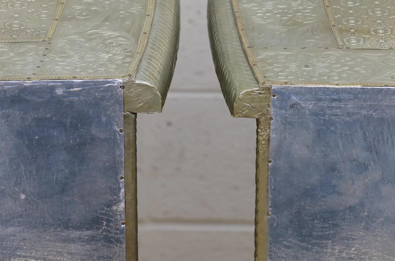 Metal Pair of Moroccan Style Chests of Drawers For Sale