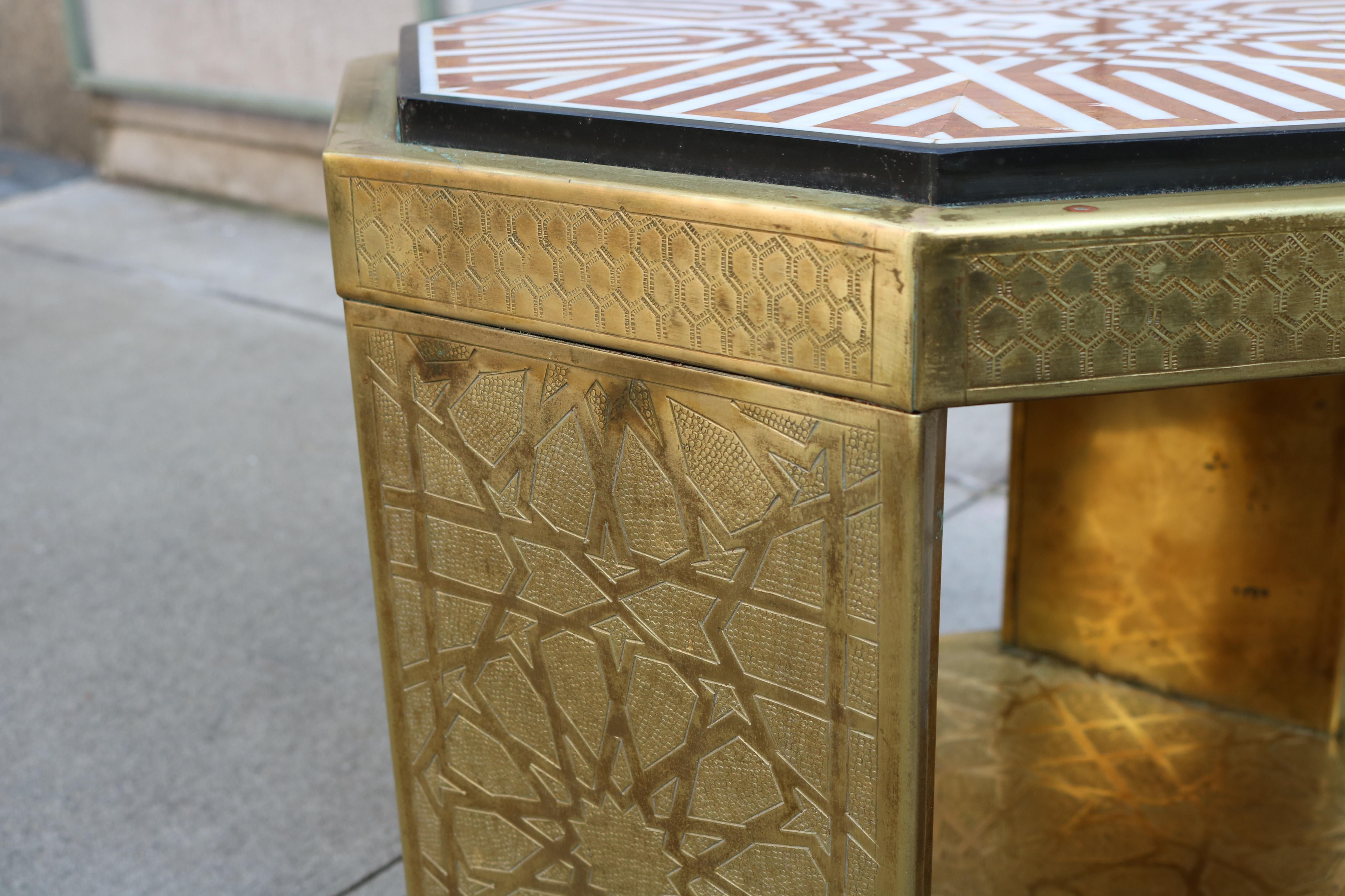 Late 20th Century Pair of Moroccan Style Side Tables For Sale