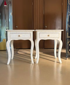 Pair of mosaic Amira nightstands by Restoration Hardware, 21st century
