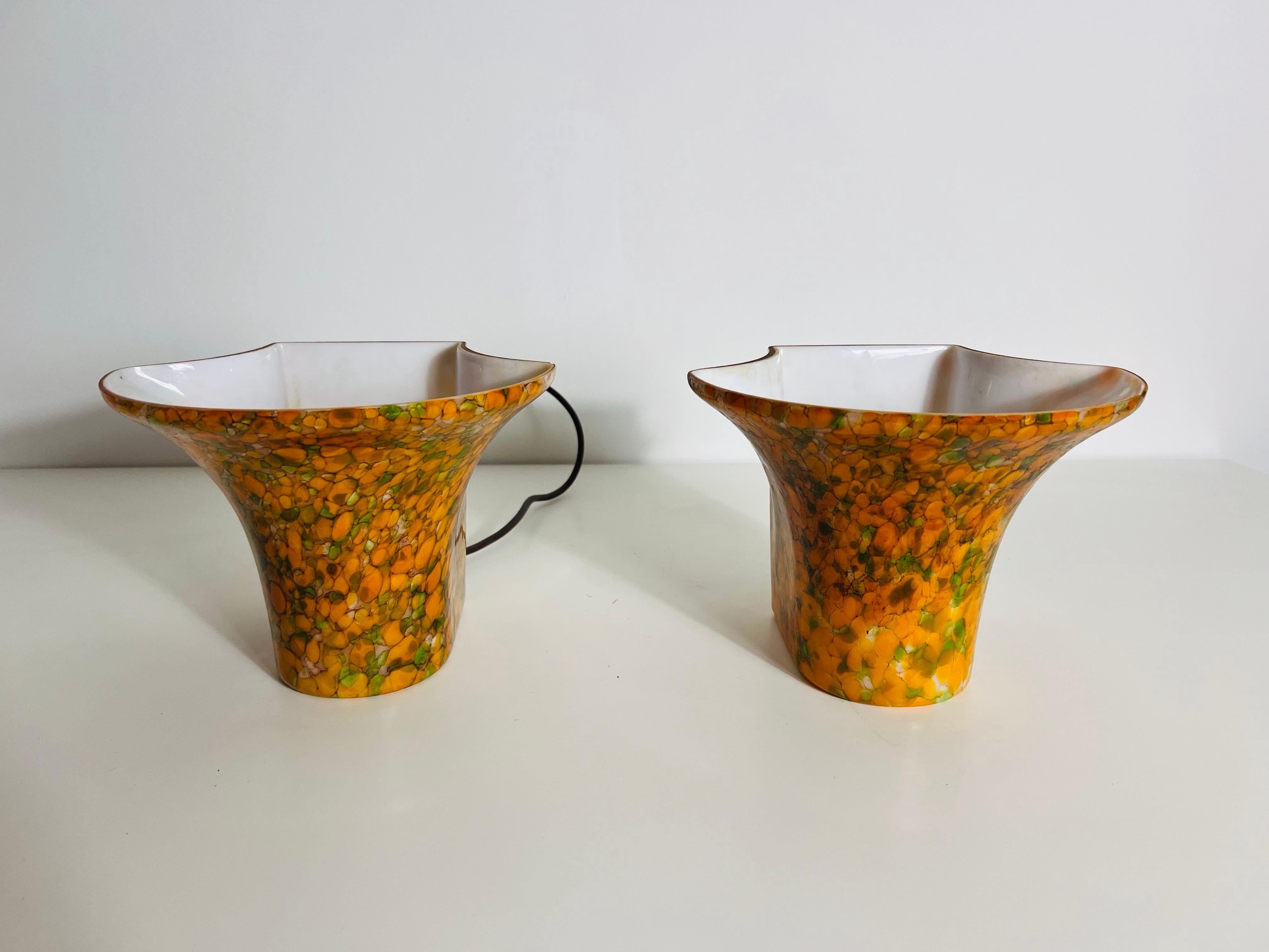 Pair of Mosaic Glass Wall Lamps by Peill & Putzler, 1960s, Germany For Sale 4