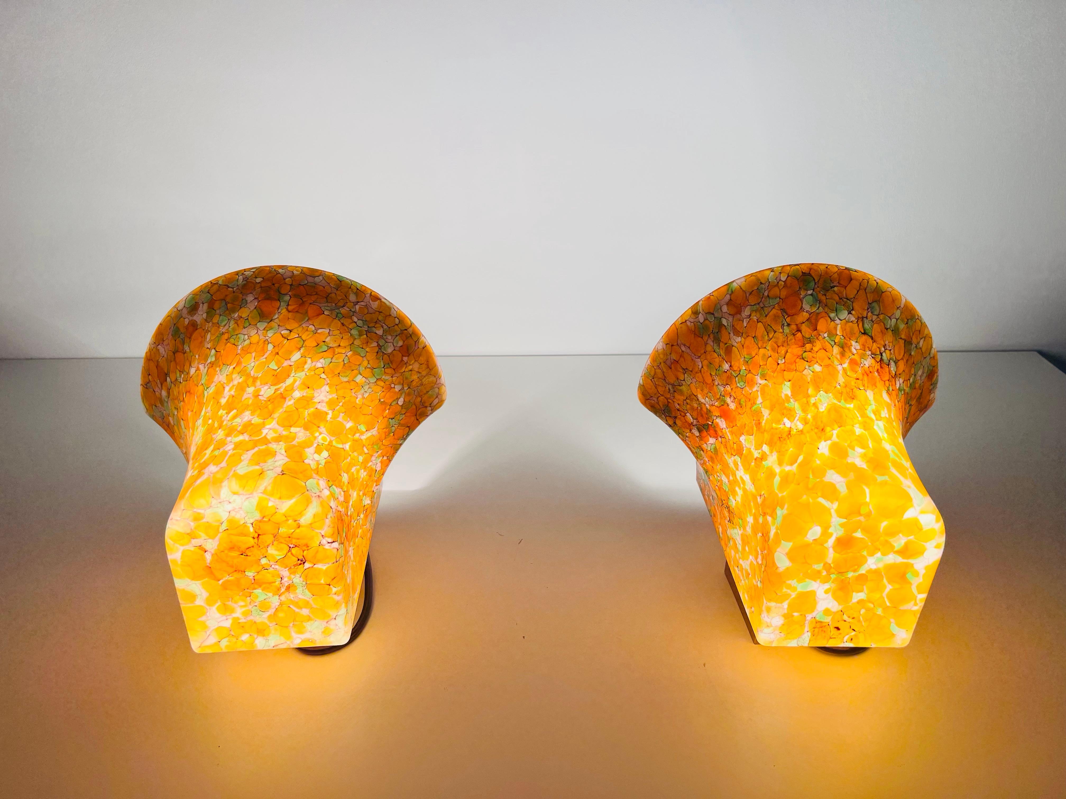 Mid-Century Modern Pair of Mosaic Glass Wall Lamps by Peill & Putzler, 1960s, Germany For Sale