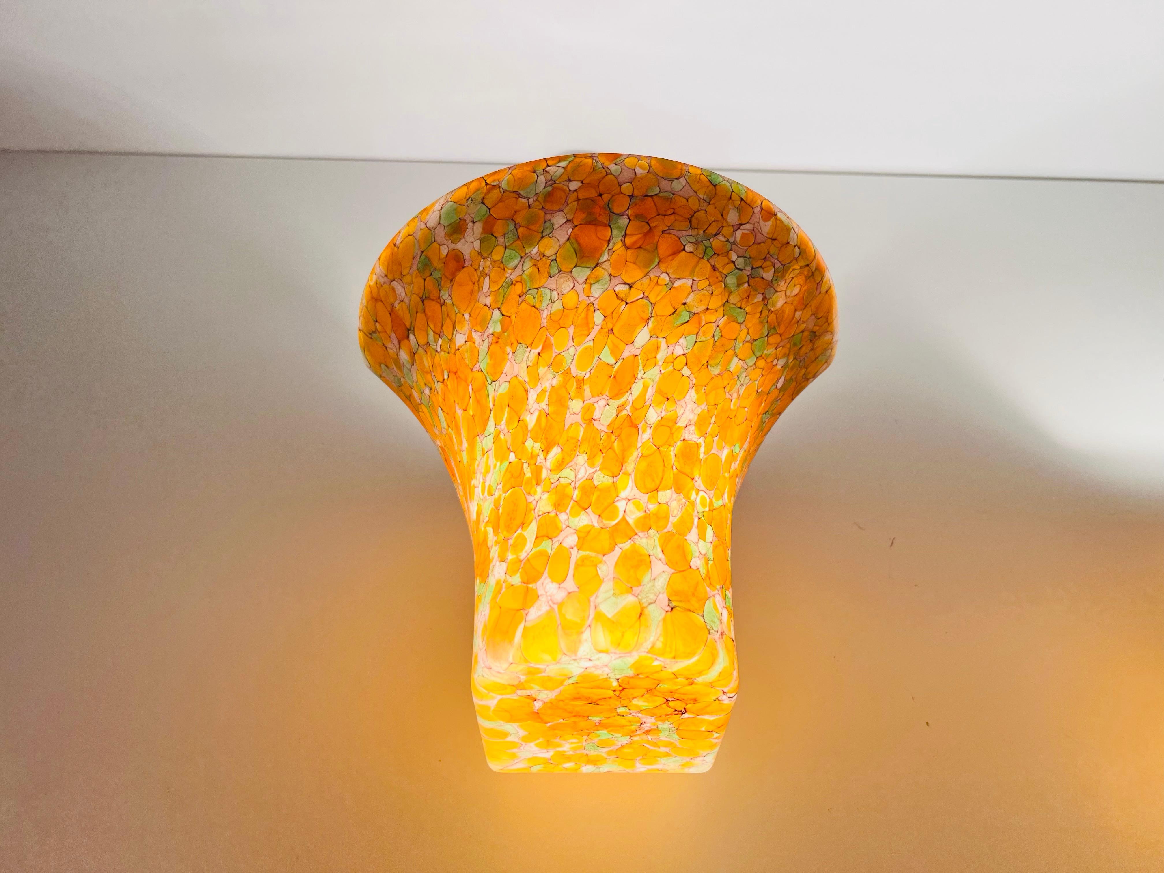 Pair of Mosaic Glass Wall Lamps by Peill & Putzler, 1960s, Germany In Good Condition For Sale In Hagenbach, DE