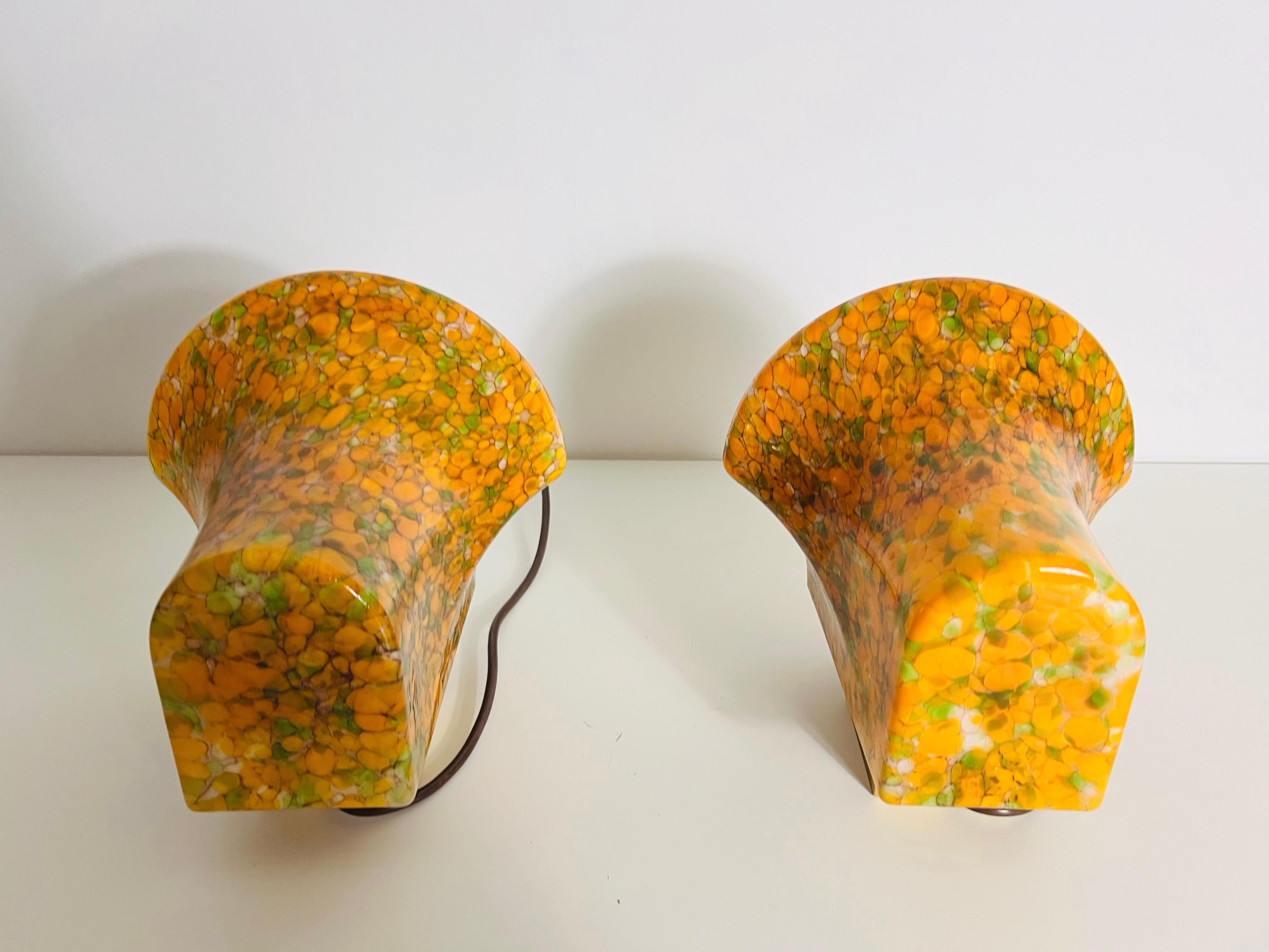 Pair of Mosaic Glass Wall Lamps by Peill & Putzler, 1960s, Germany For Sale 2