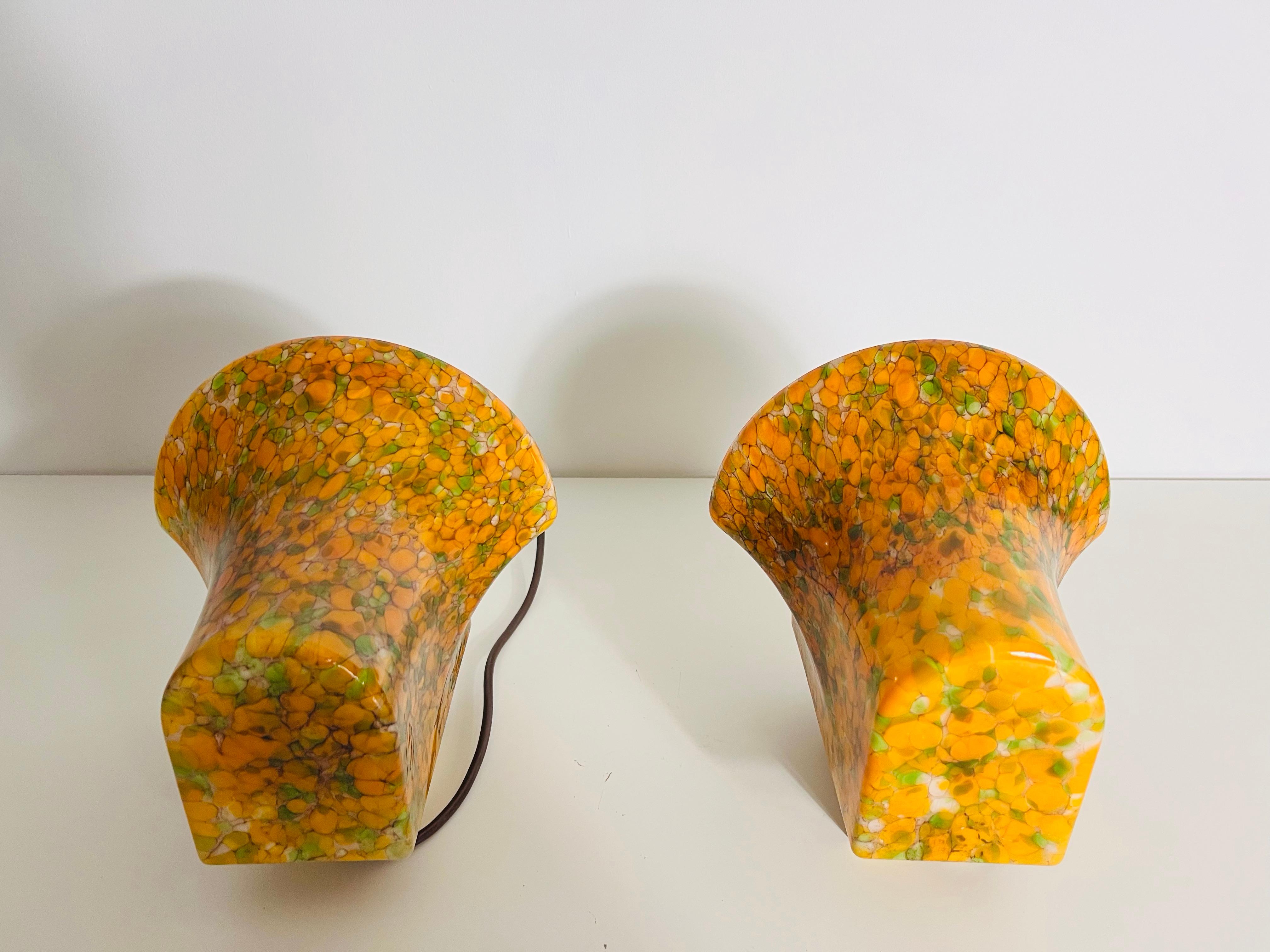 Pair of Mosaic Glass Wall Lamps by Peill & Putzler, 1960s, Germany For Sale 3