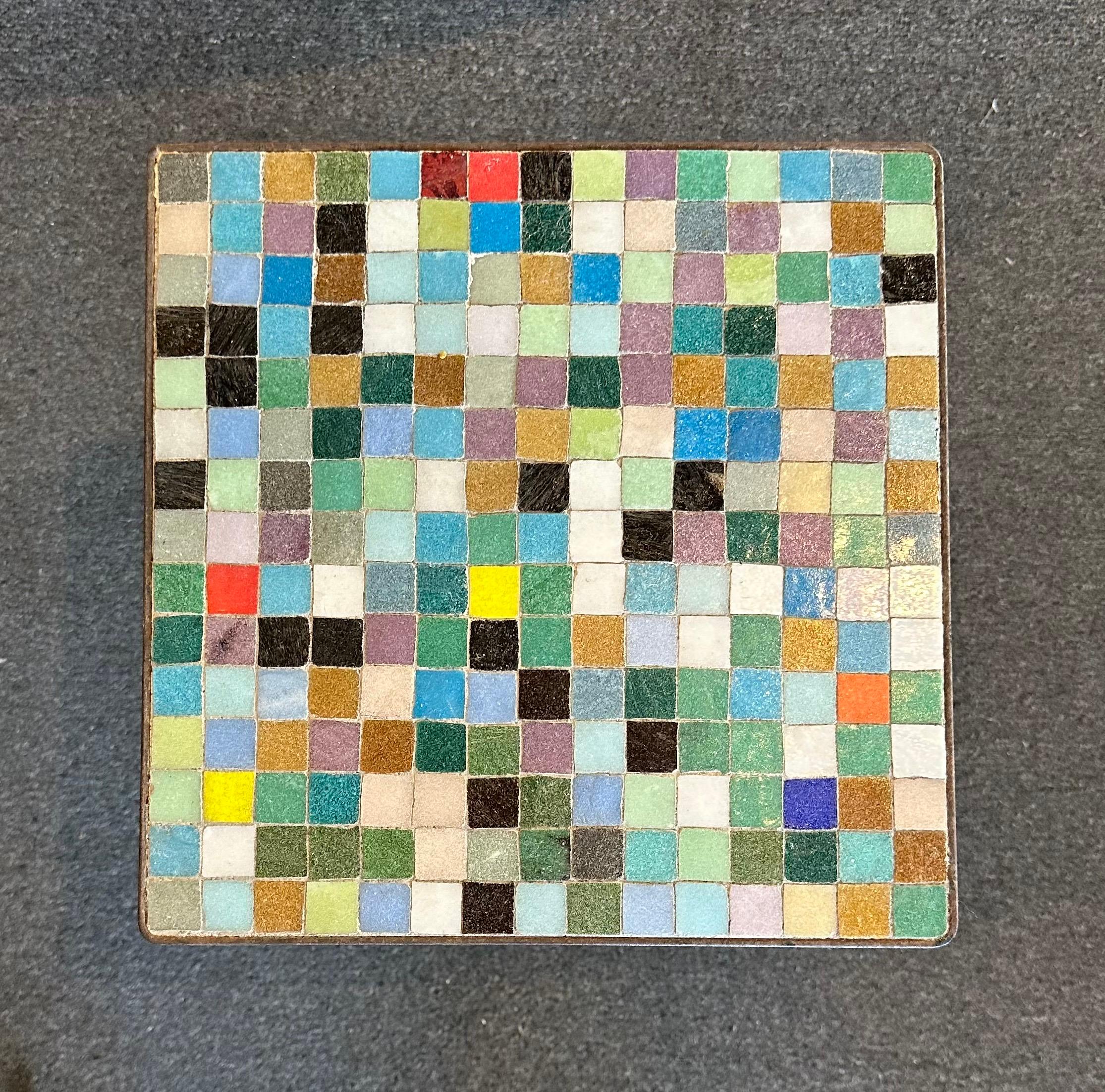 Pair of Mosaic Italian Art Glass Side Tables 8