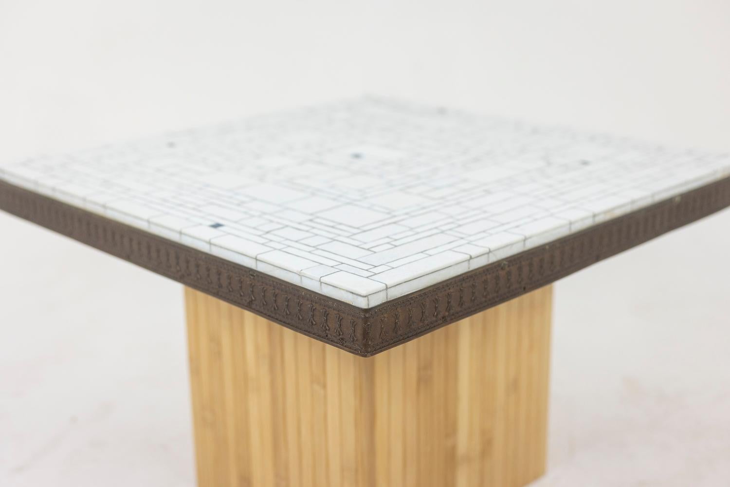 German Pair of mosaic side tables, 1970s For Sale