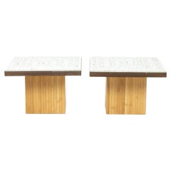 Pair of mosaic side tables, 1970s