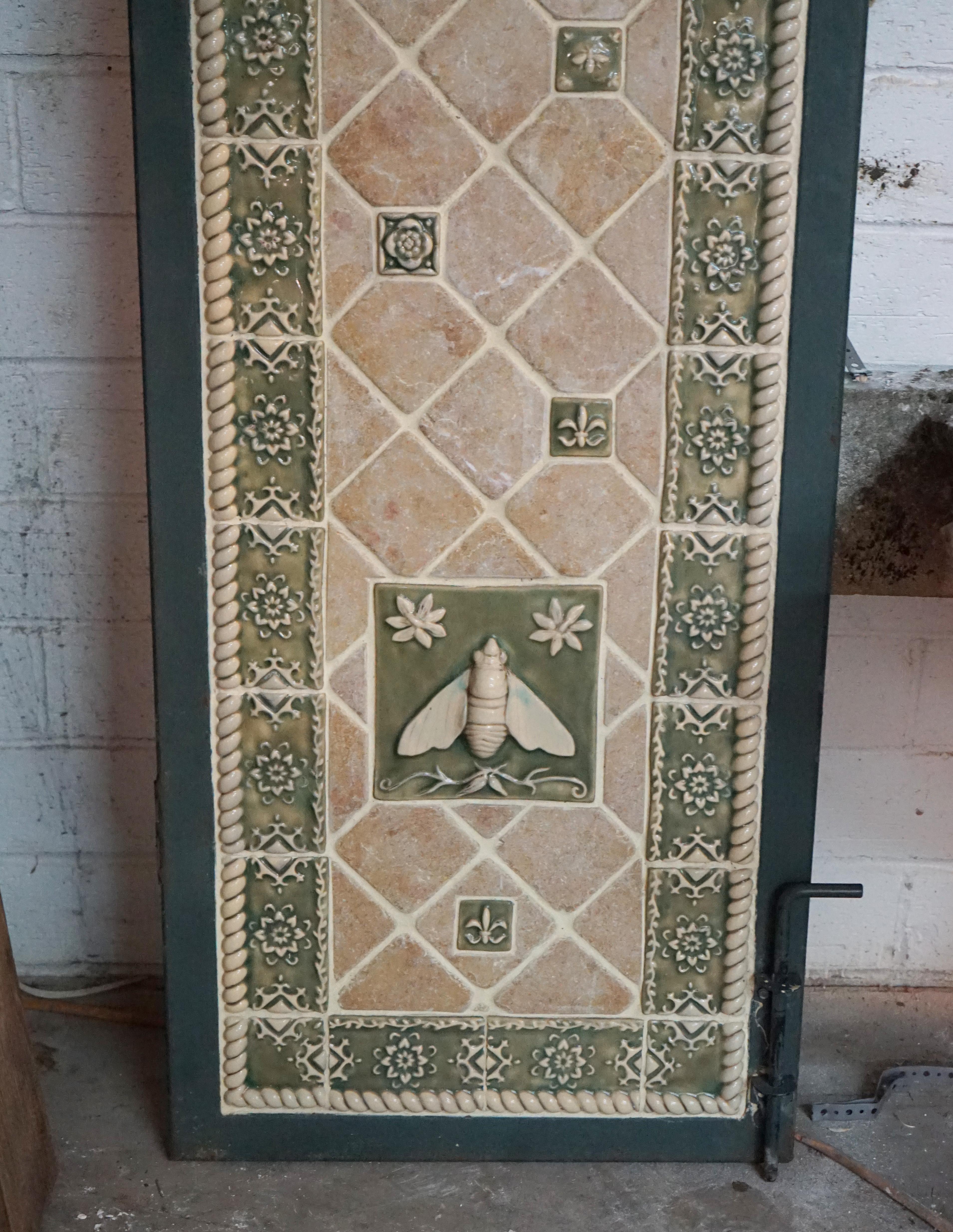 Pair of Mosaic Tile Garden Doors In Good Condition In Dallas, TX