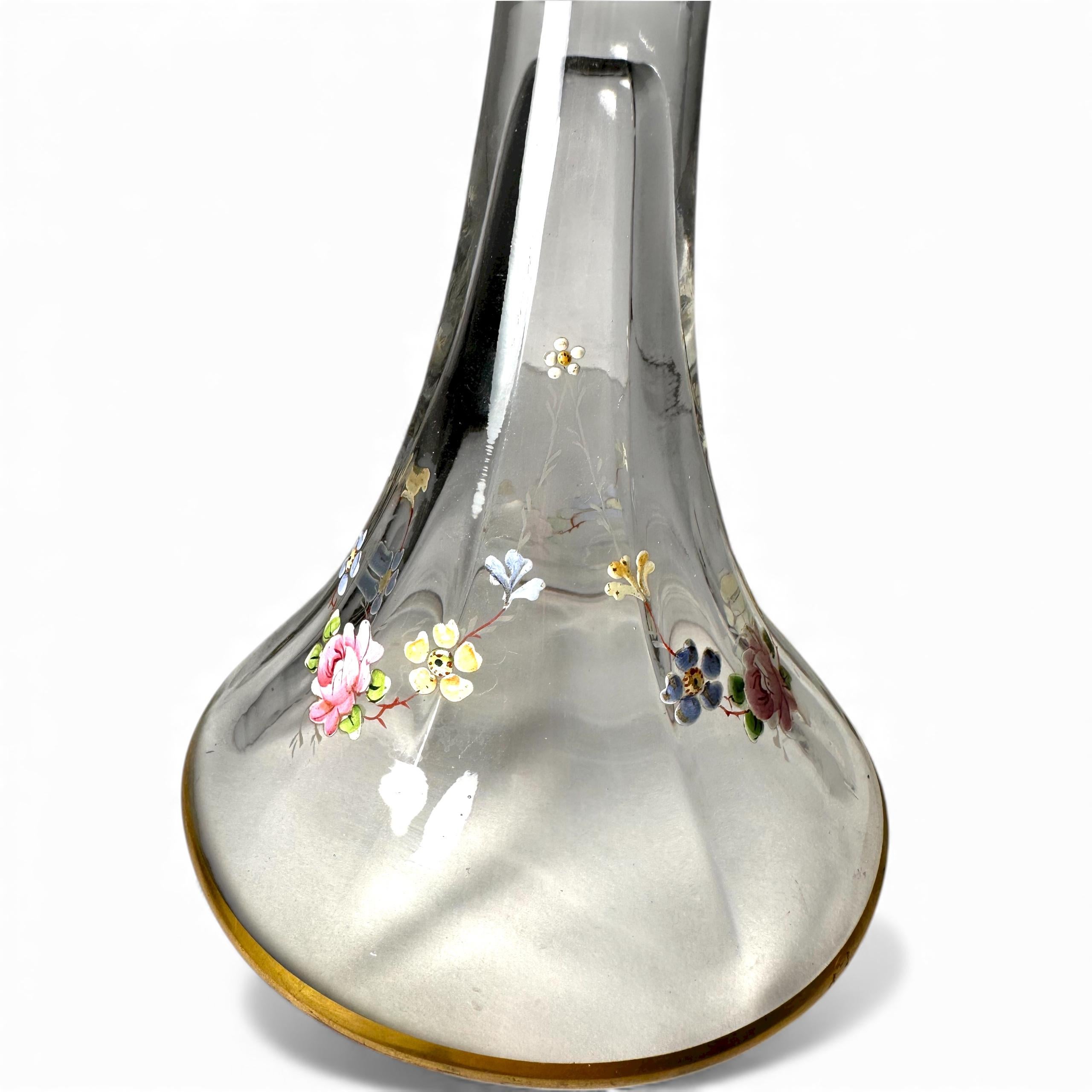 Coppia di candelieri in cristallo trasparente soffiato a mano Moser in vendita 1