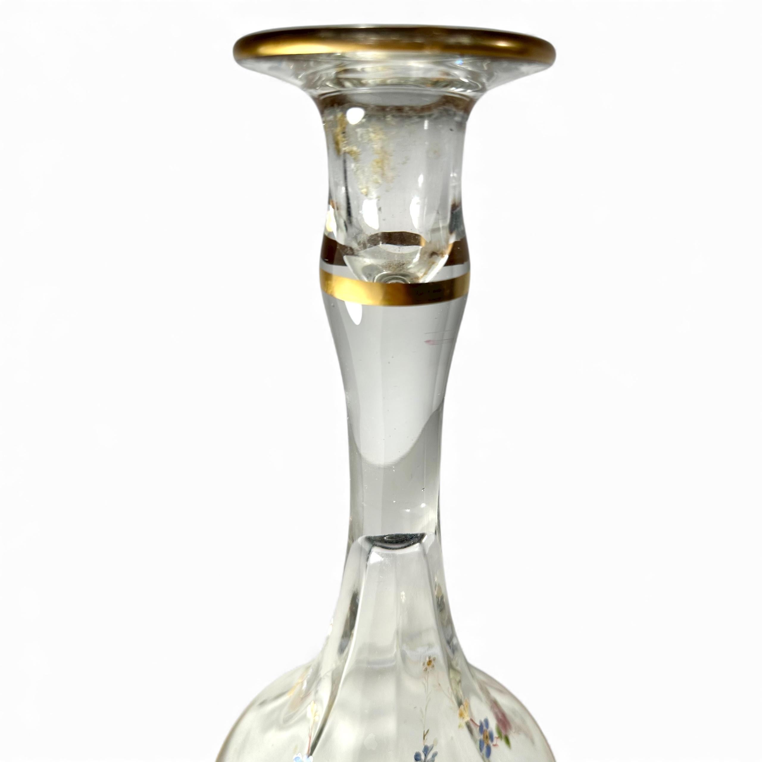 Coppia di candelieri in cristallo trasparente soffiato a mano Moser In condizioni buone in vendita a Vero Beach, FL