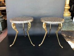 Pair of Mother of Pearl and Bronze Side Tables