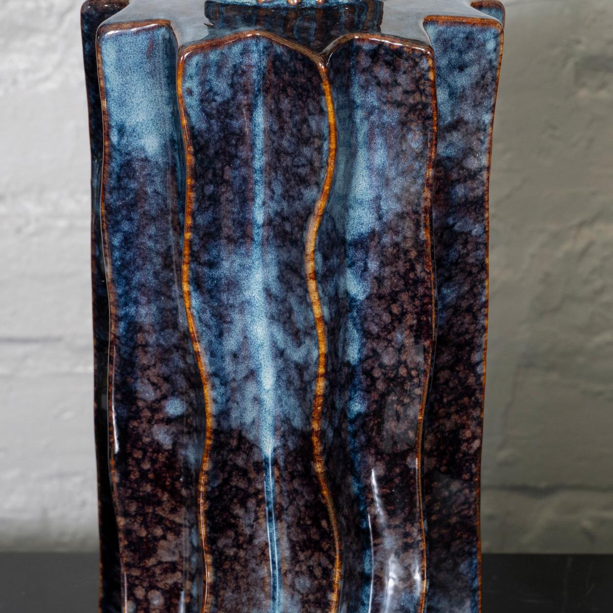 American Pair of mottled ceramic table lamps For Sale