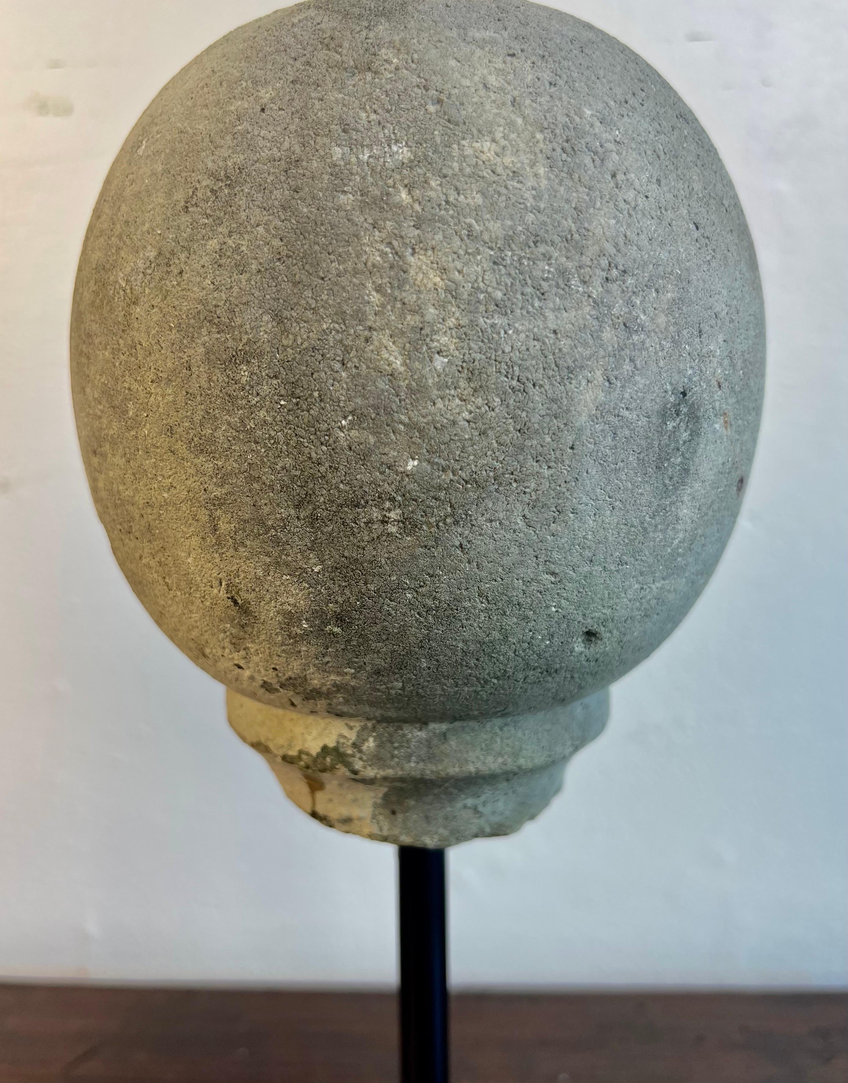 Italian Pair of Mounted Spheres on Iron Bases For Sale