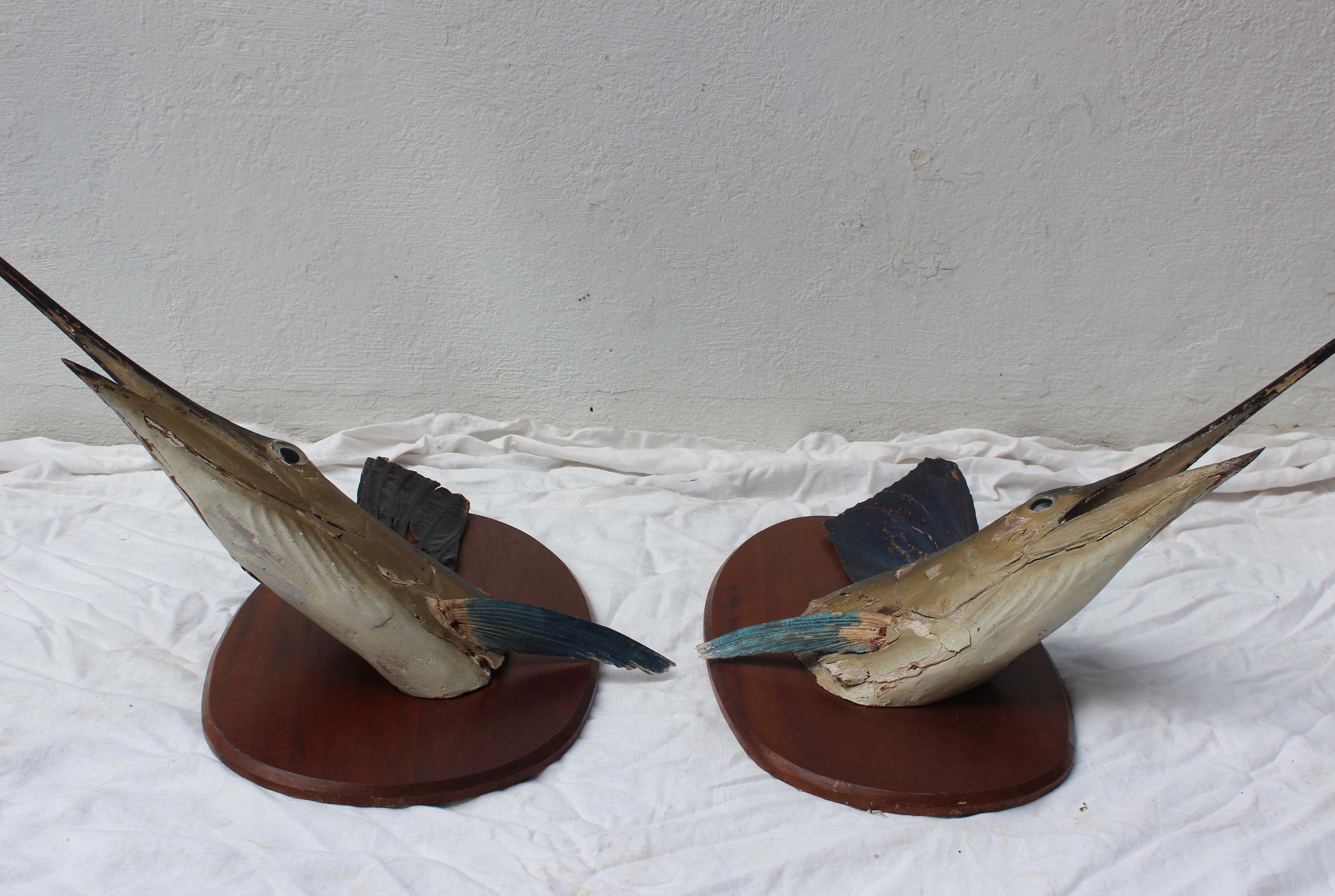 Pair of Mounted Swordfish Sculptures 3